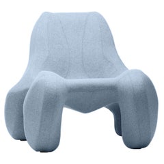 Bali Hai Light Blue Club chair Club 112 in a felt woollen finish, Colour 731 MD