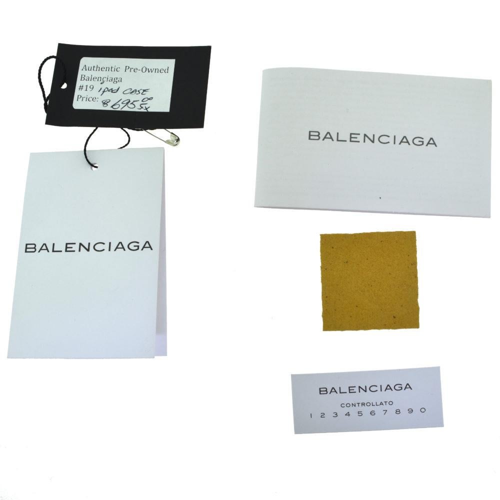 Balenciaga - Étui pour tablette Motocross Classic pour iPad en cuir jaune Unisexe en vente
