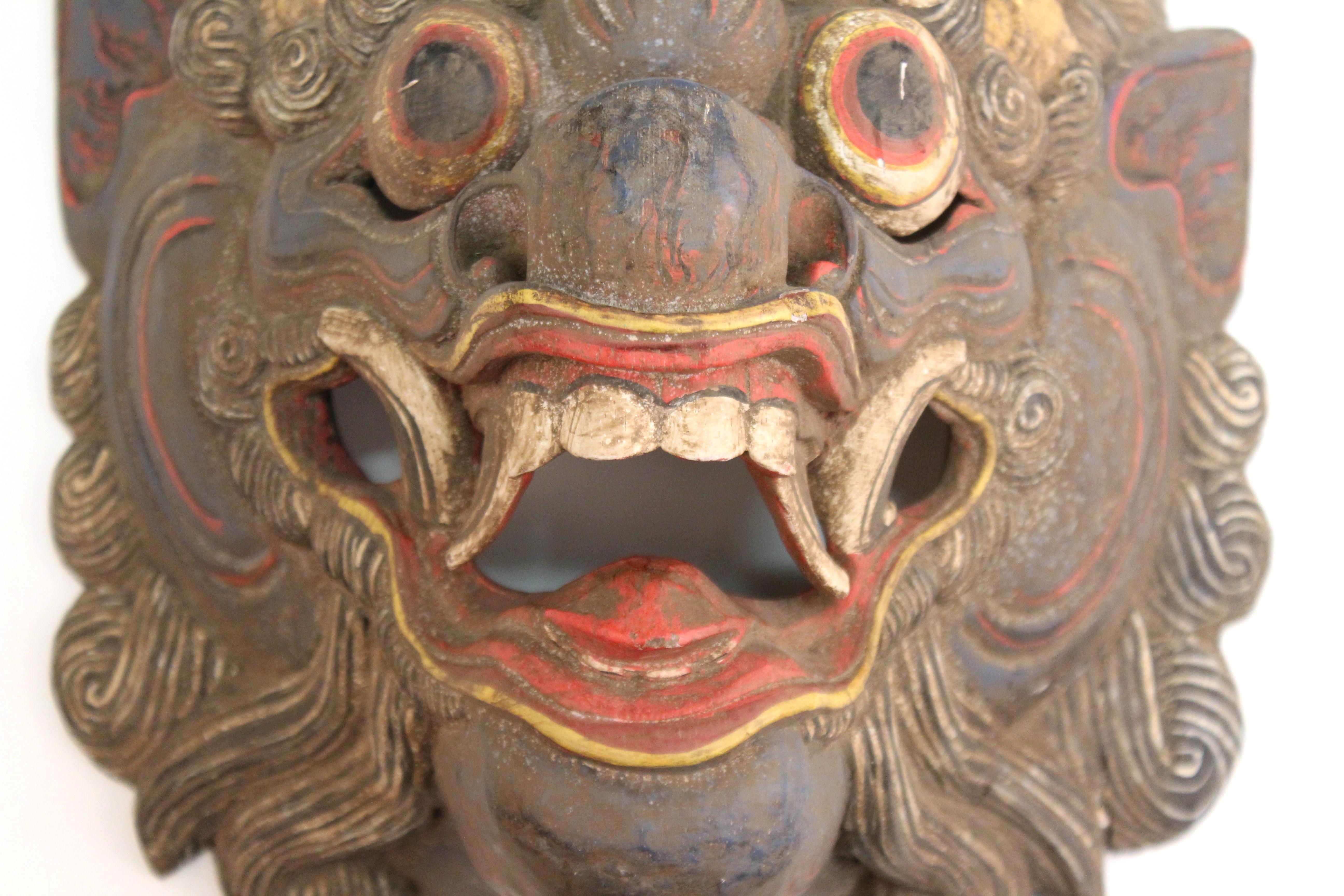 Balinese Barong Carved Wood Dance Mask 6
