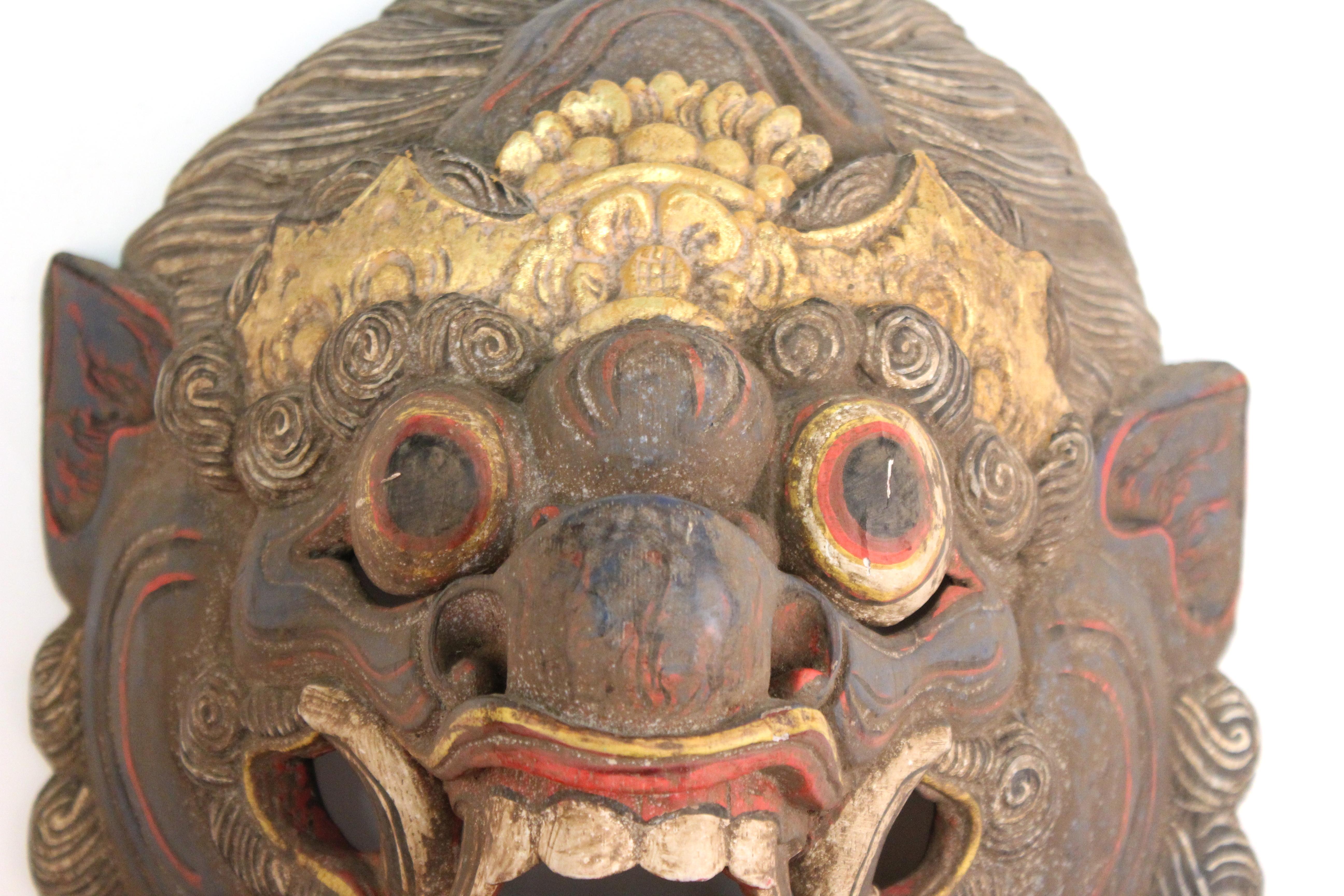Balinese Barong Carved Wood Dance Mask 3
