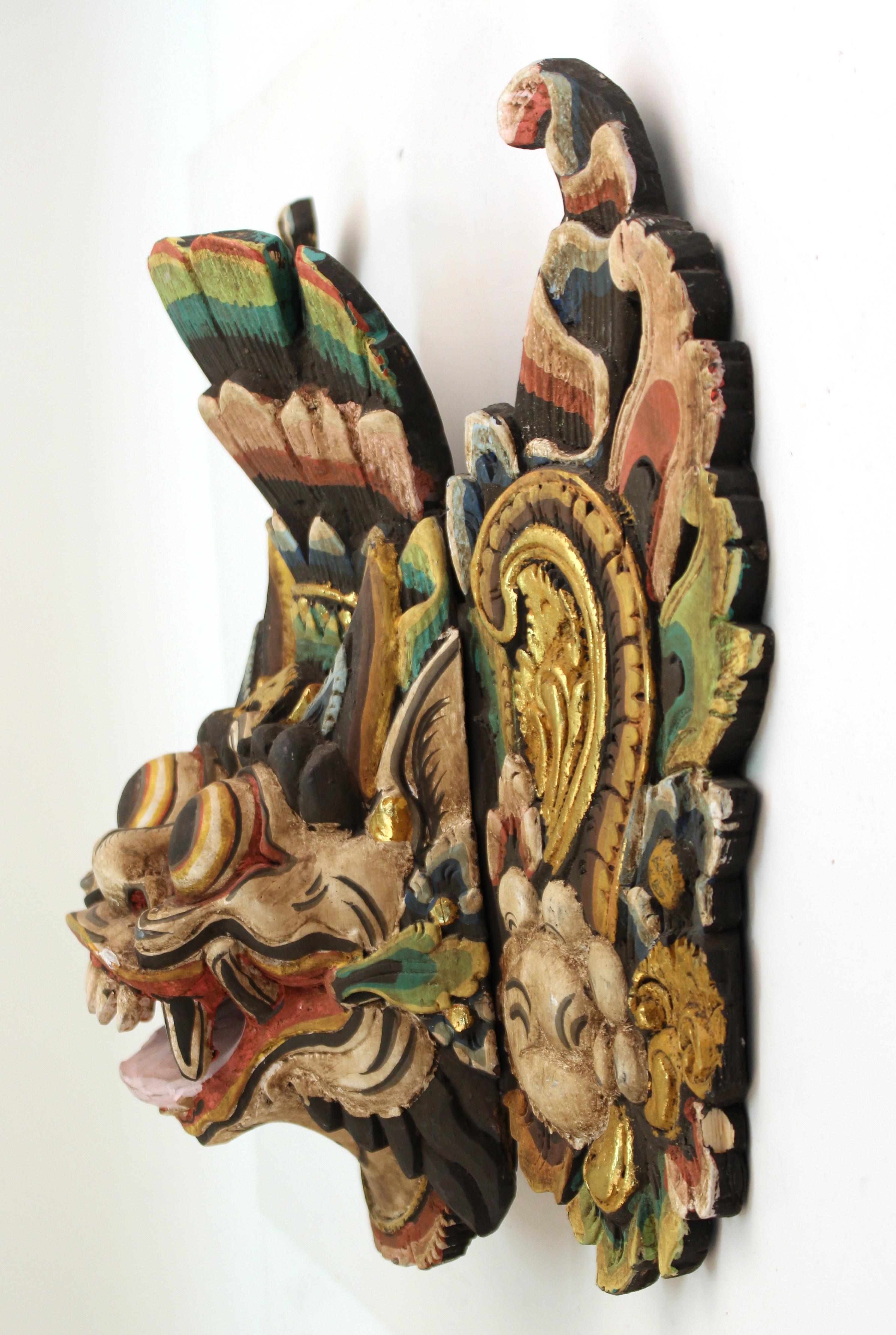 Hand-Painted Balinese Barong Dance Mask