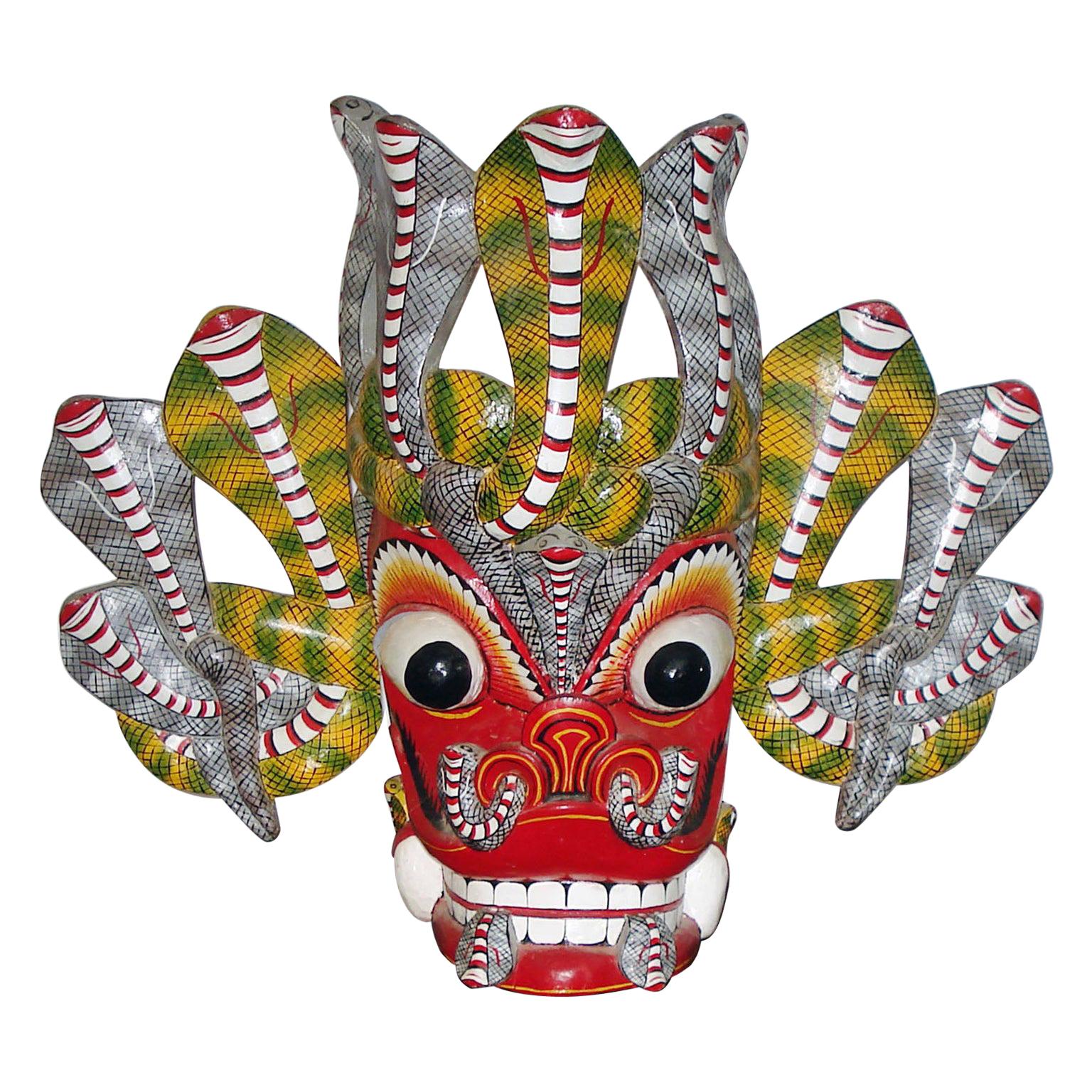Large Hand-Carved Balinese Barong Dance Mask