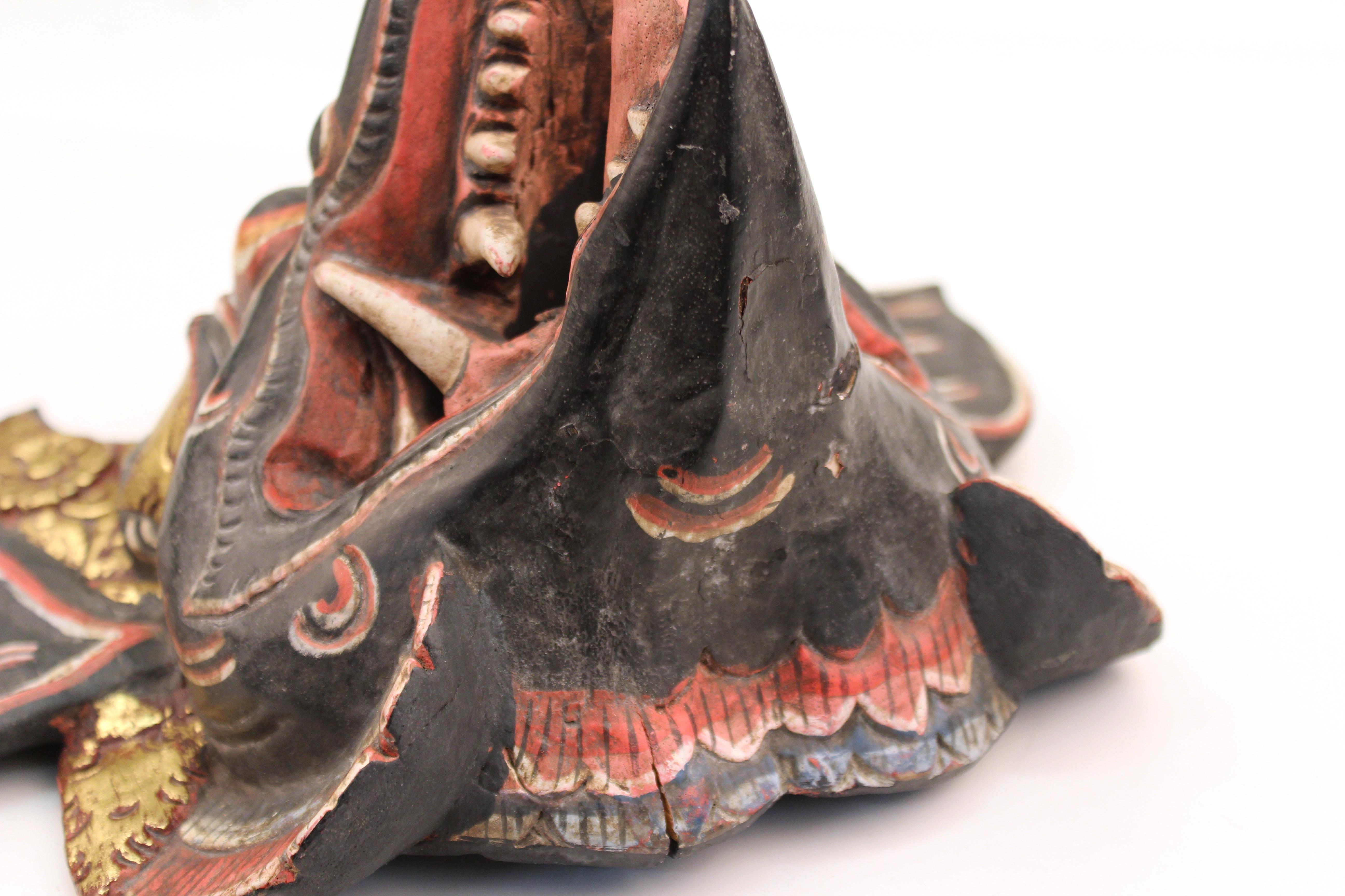 Wood Balinese Barong Dance Mask of Garuda, the Vehicle of Vishnu