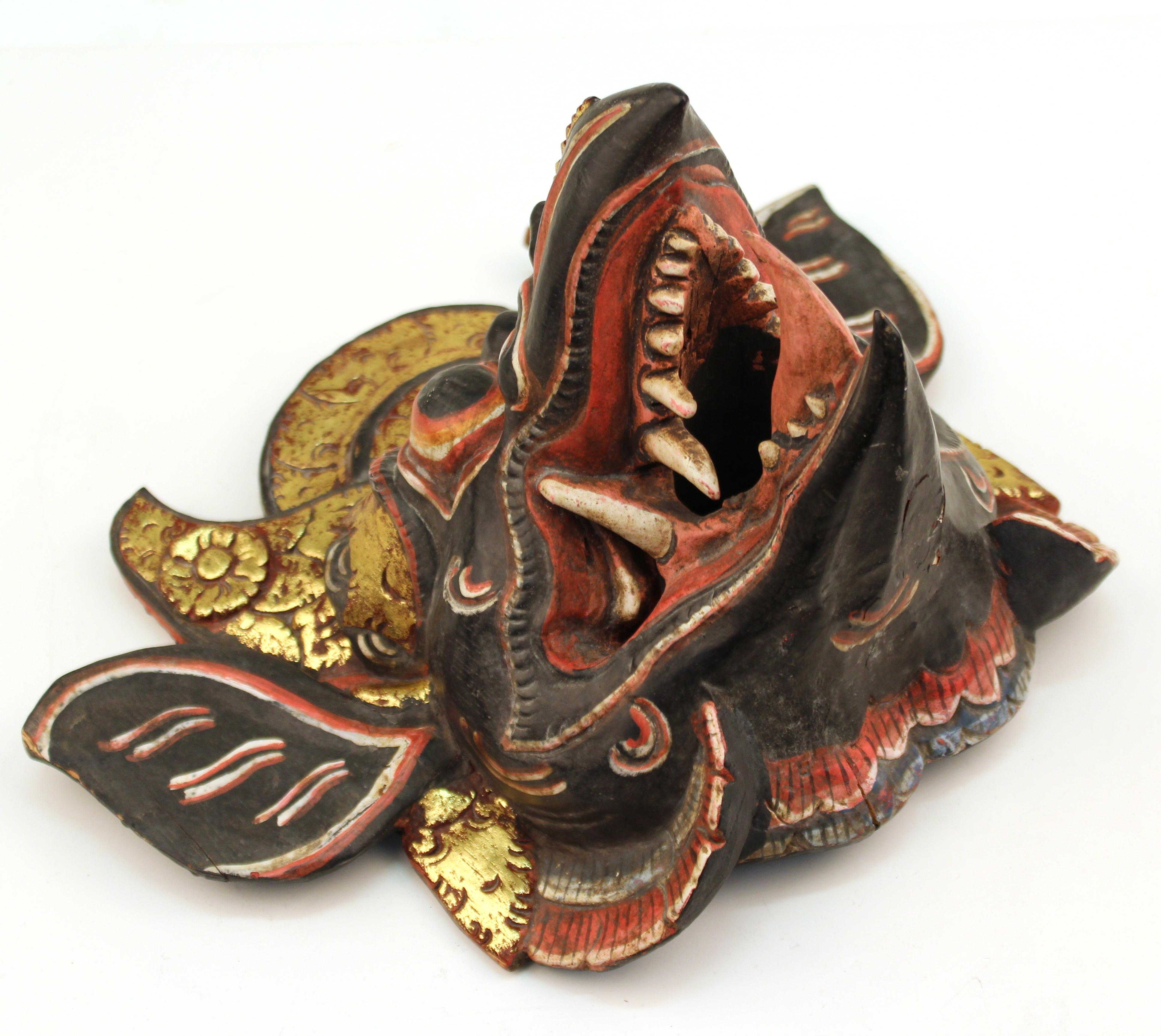 Balinese Barong Dance Mask of Garuda, the Vehicle of Vishnu In Good Condition In New York, NY