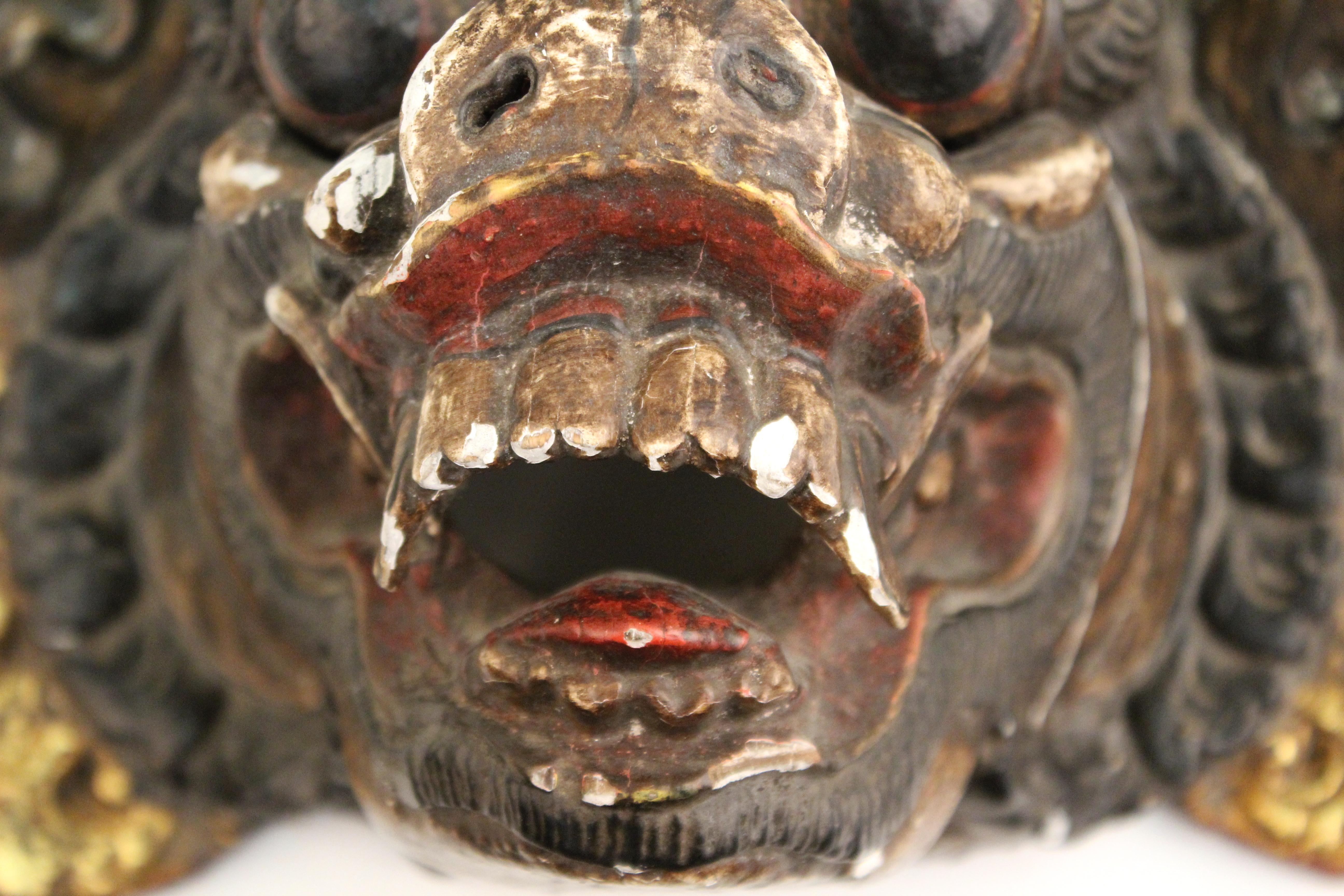 Balinese Barong Wood Dance Mask of Mythological Creature 2