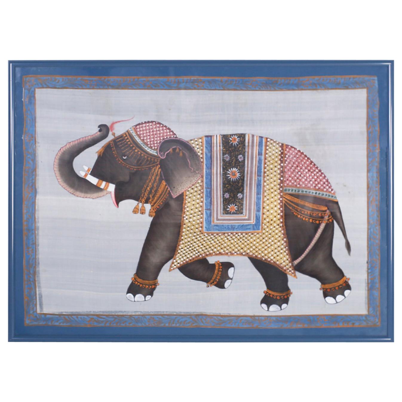  Balinese Elephant Painting on Silk