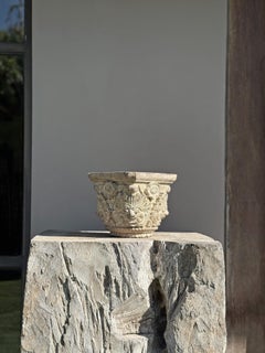 Balinese hand-carved antique Chapiter Column Accent