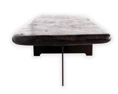 Balinese Hand Wrought River Stone Coffee Table on Steel Mount