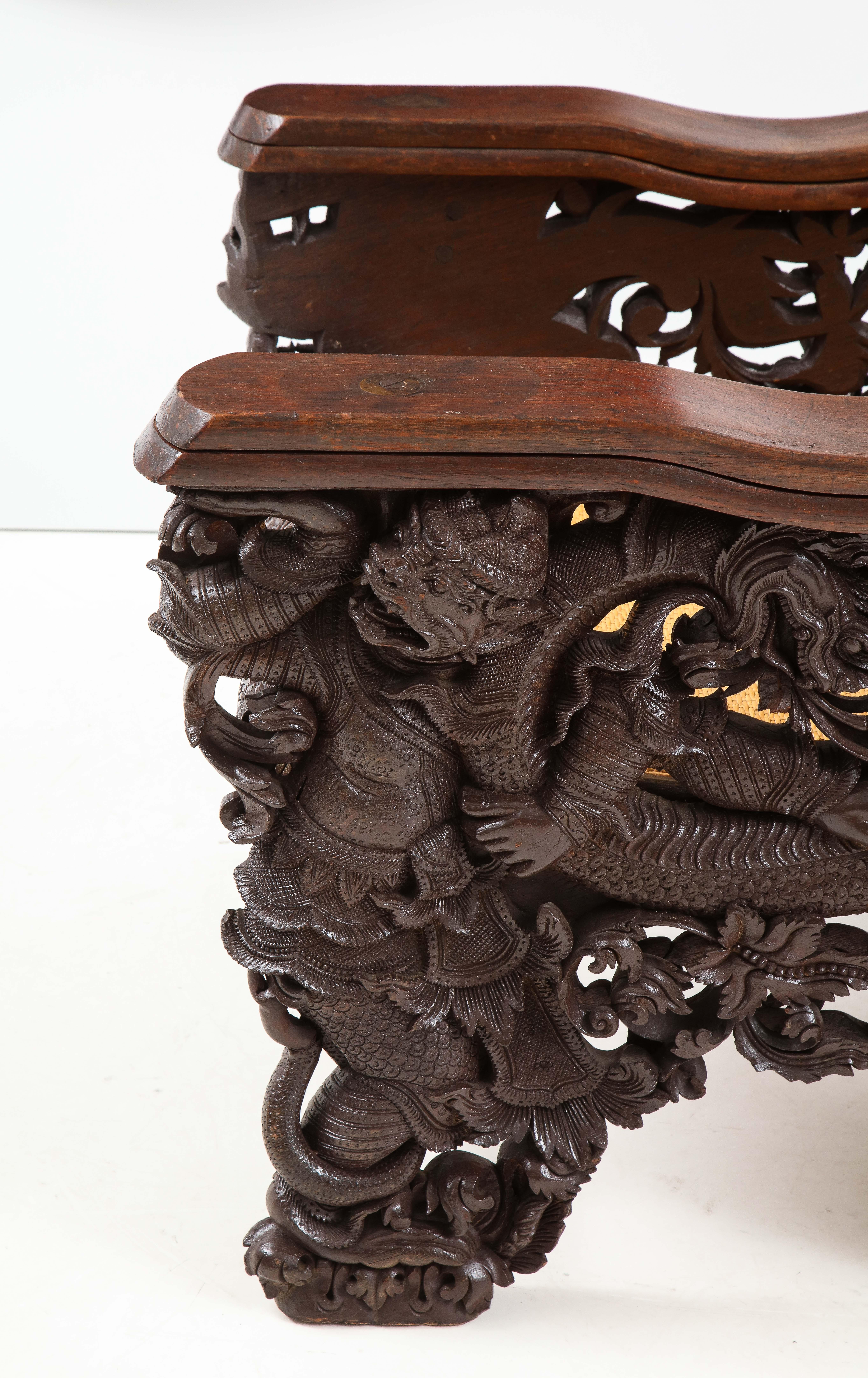 Heavily Carved Rosewood Plantation Chair 3