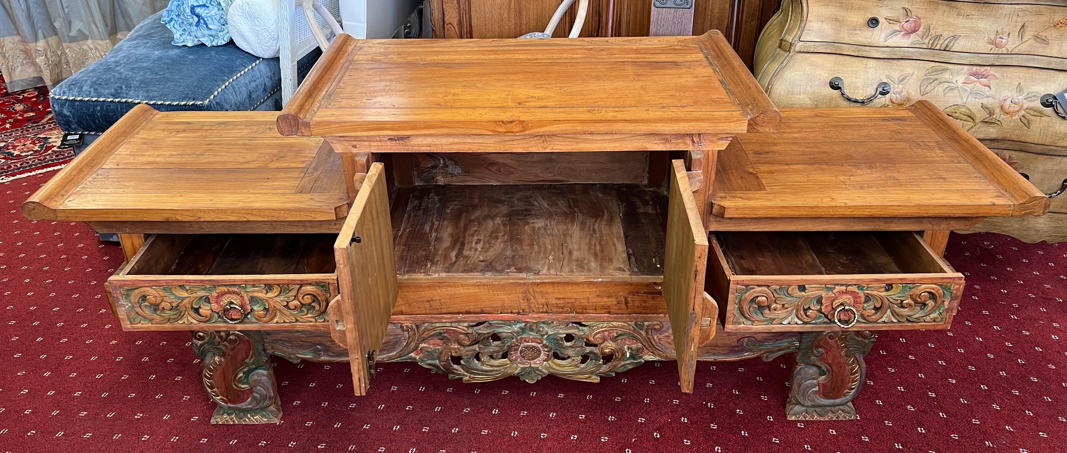 Mid-20th Century Balinese Hi-Low/Altar Cabinet For Sale