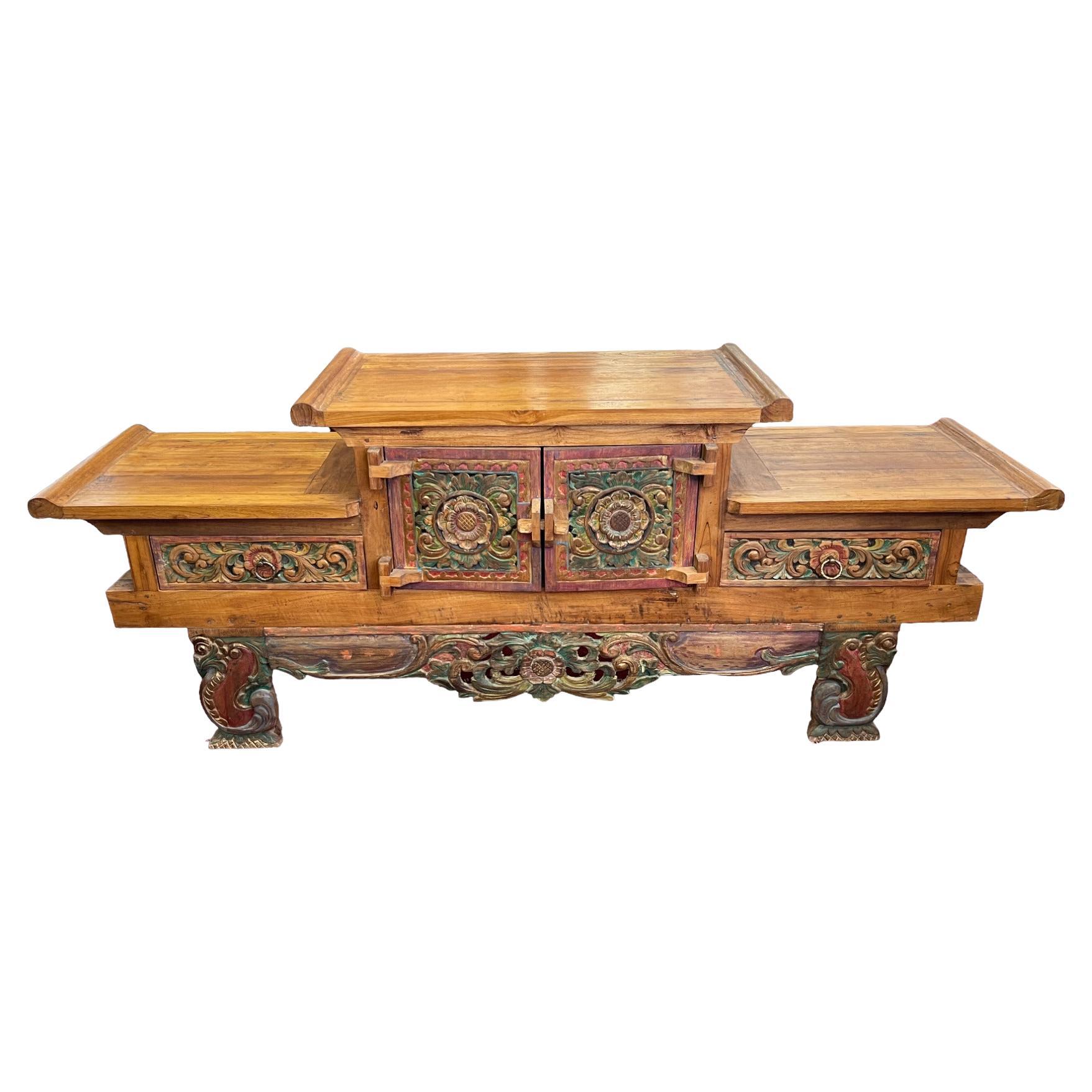 Balinese Hi-Low/Altar Cabinet For Sale