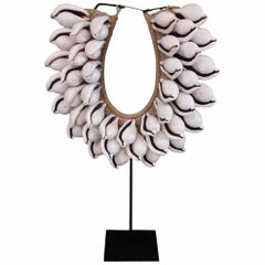 Balinese Seashell and Raffia Necklace on Stand