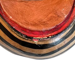 Balinese Wood Striped Cat Head Wall Mirror - Indonesia