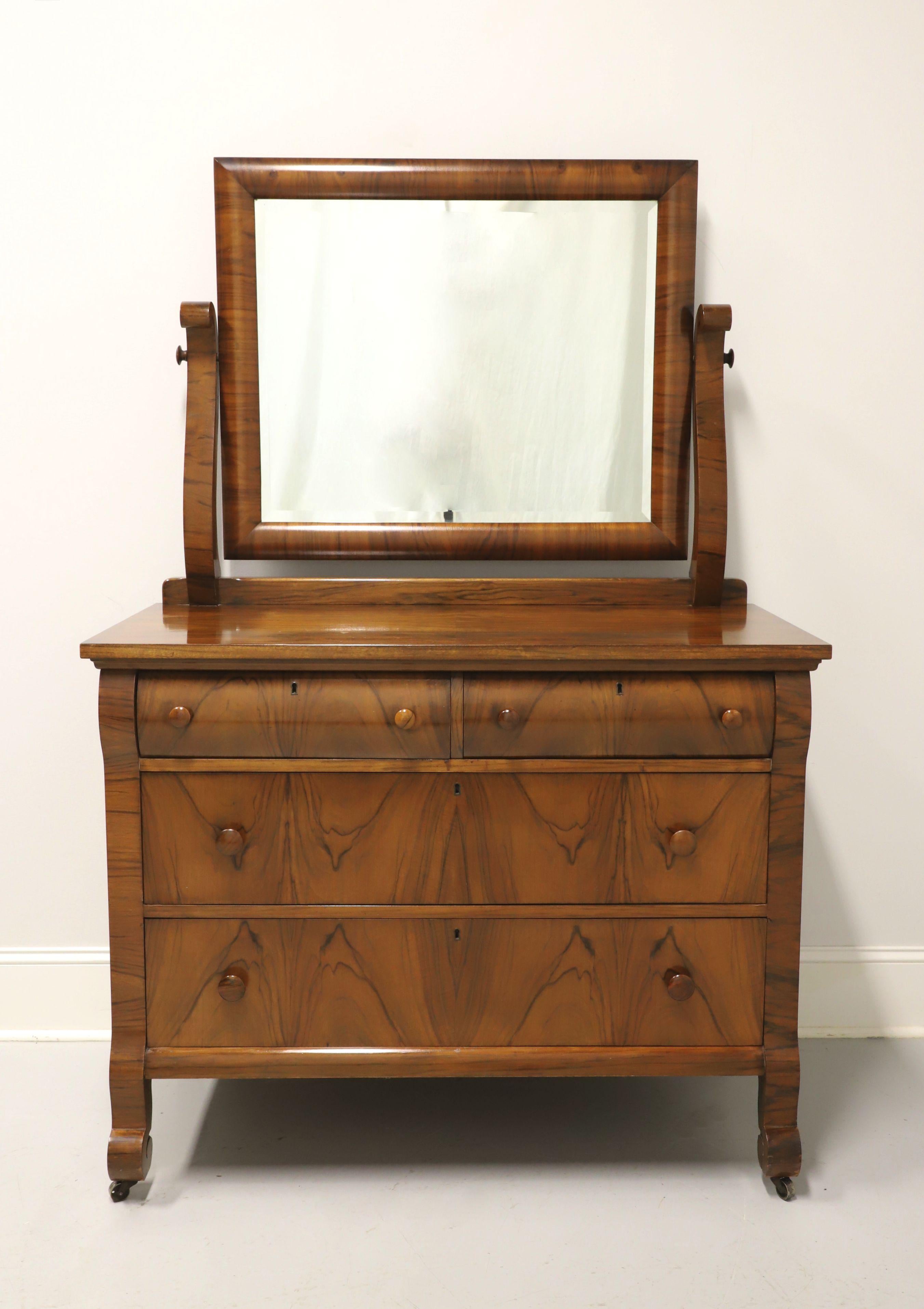 BALKWILL & PATCH Antique 19th Century Empire Style Rosewood Dresser with Mirror For Sale 9