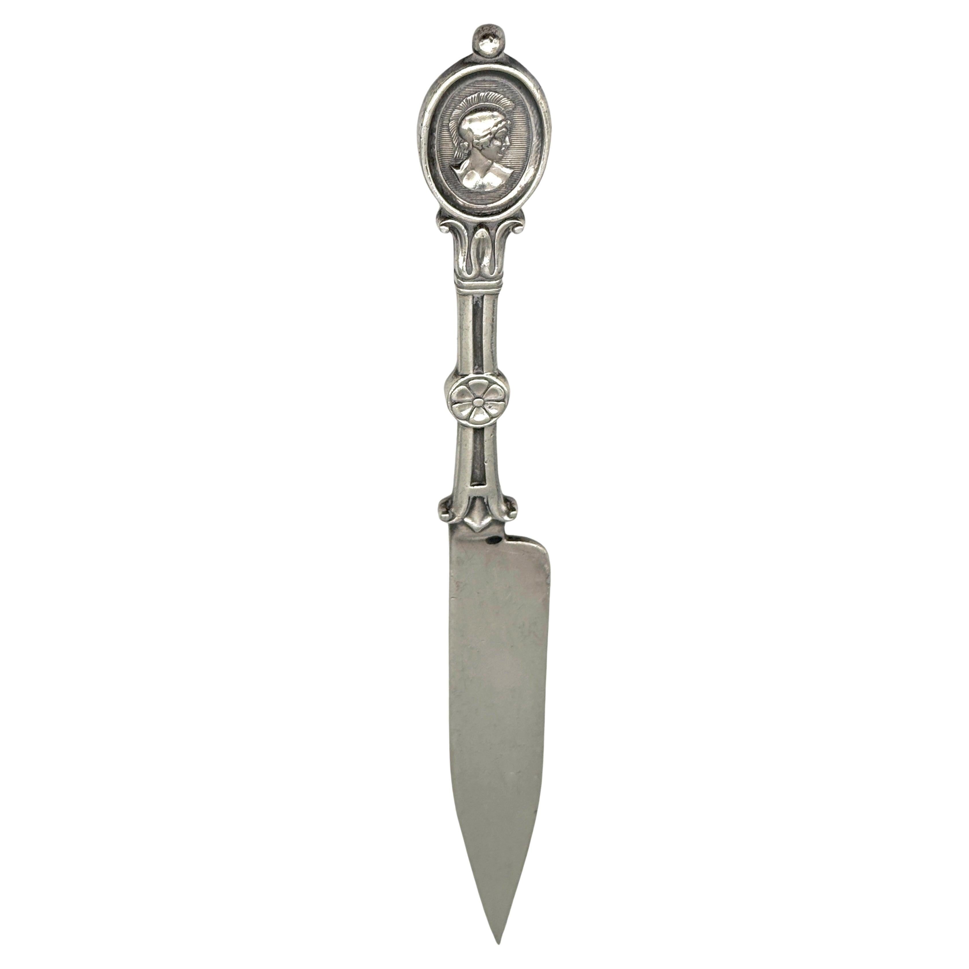 Ball, Black & Co. Sterling Silver Medallion Letter Opener Featuring Mars, C 1862