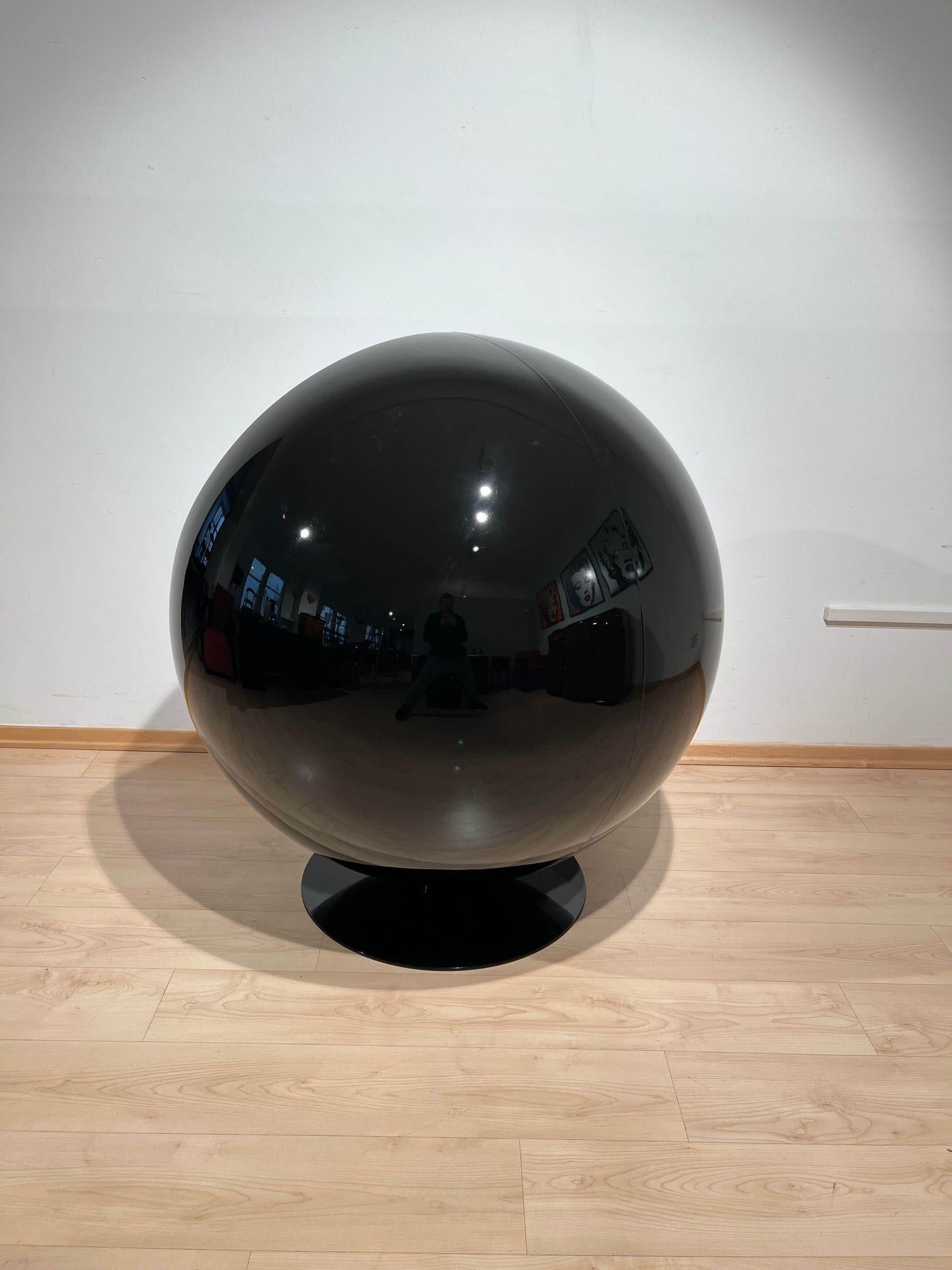 Ball Chair by Eero Aarnio and Adelta, Black and Grey Finland, 1980s 10