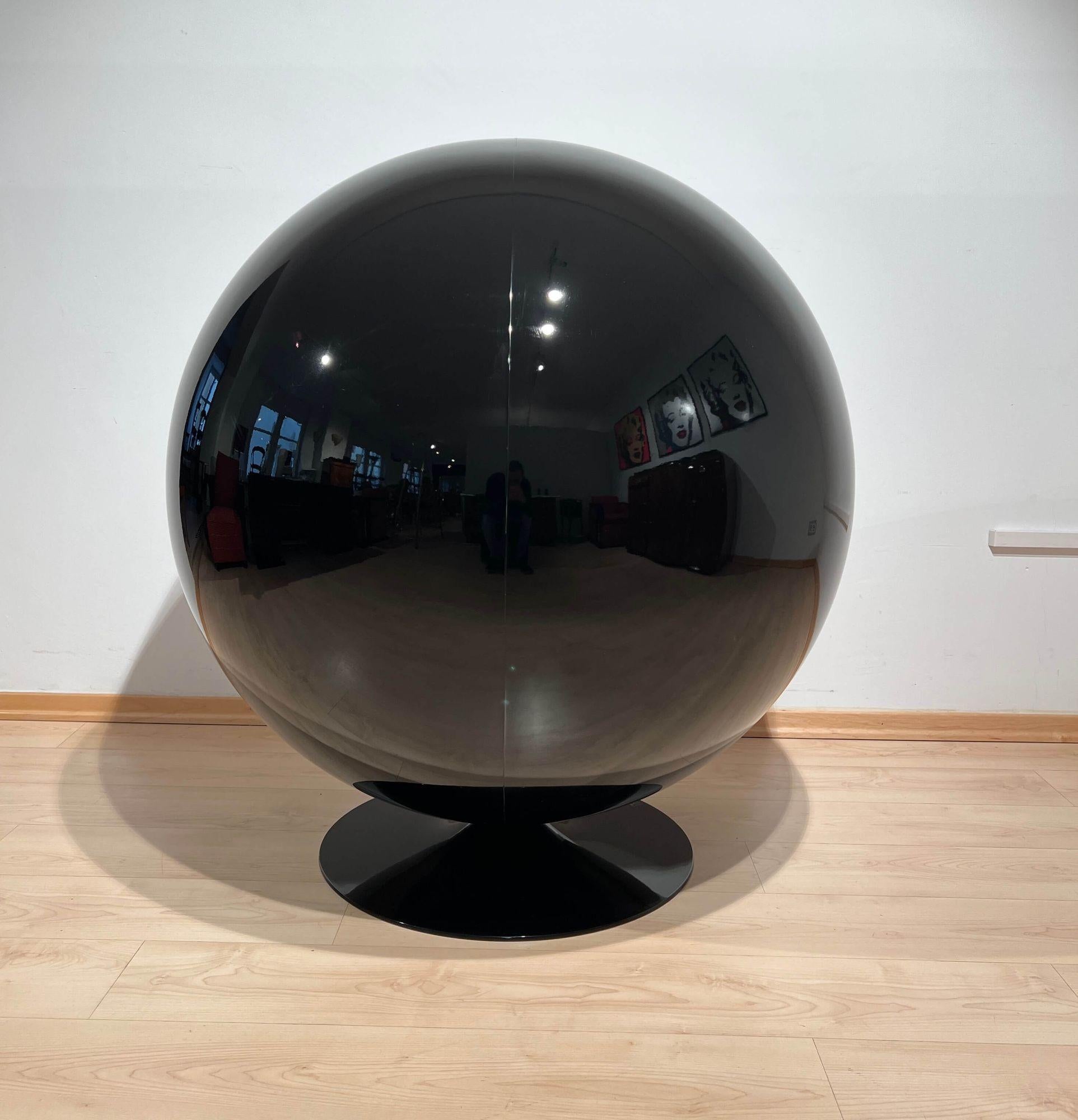 Ball Chair by Eero Aarnio and Adelta, Black and Grey Finland, 1980s 11