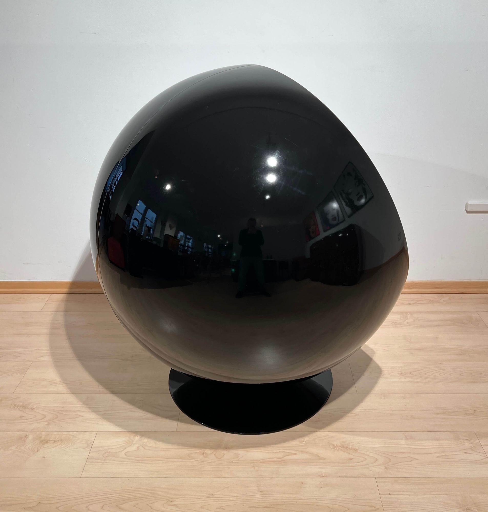 Space Age Ball Chair by Eero Aarnio and Adelta, Black and Grey Finland, 1980s