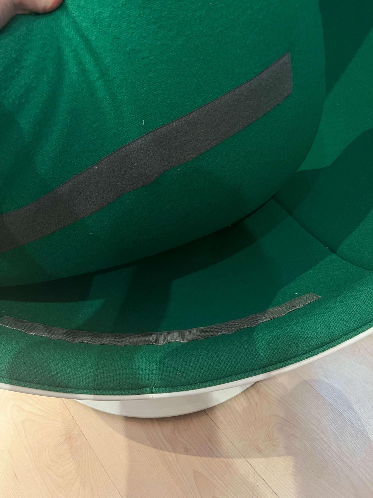 Ball Chair by Eero Aarnio, Green and White, Adelta, Finland circa 1980/1990s 1