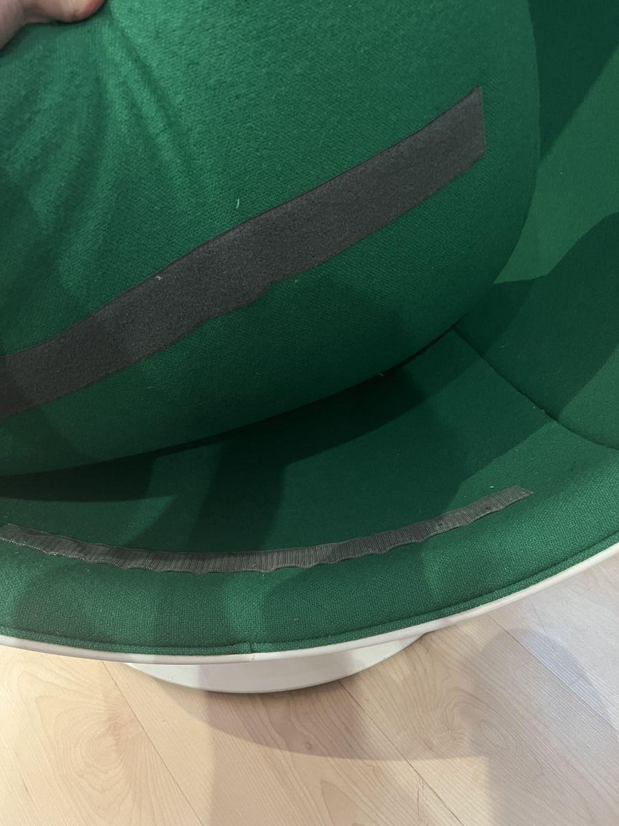 Metal Ball Chair by Eero Aarnio, Green and White, Adelta, Finland circa 1980/90s