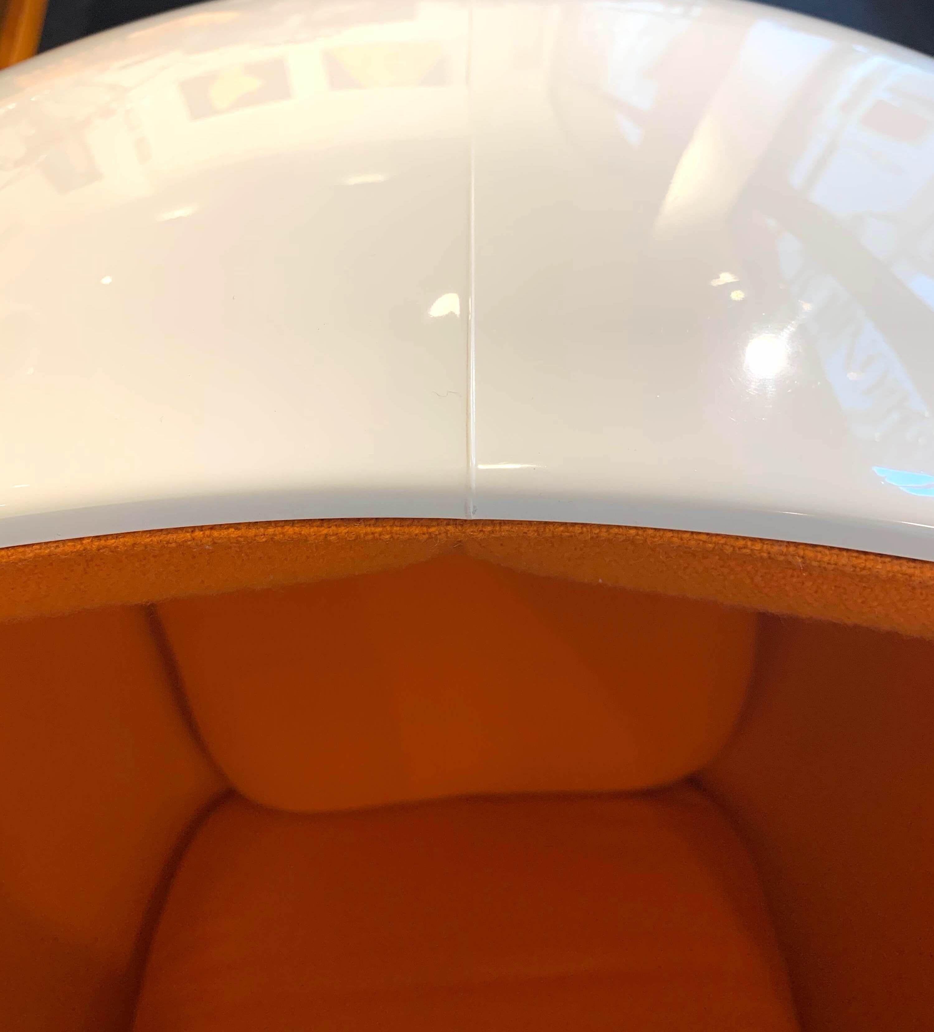 Ball Chair by Eero Aarnio, Orange and White, Adelta, Finland circa 1980/90s 1