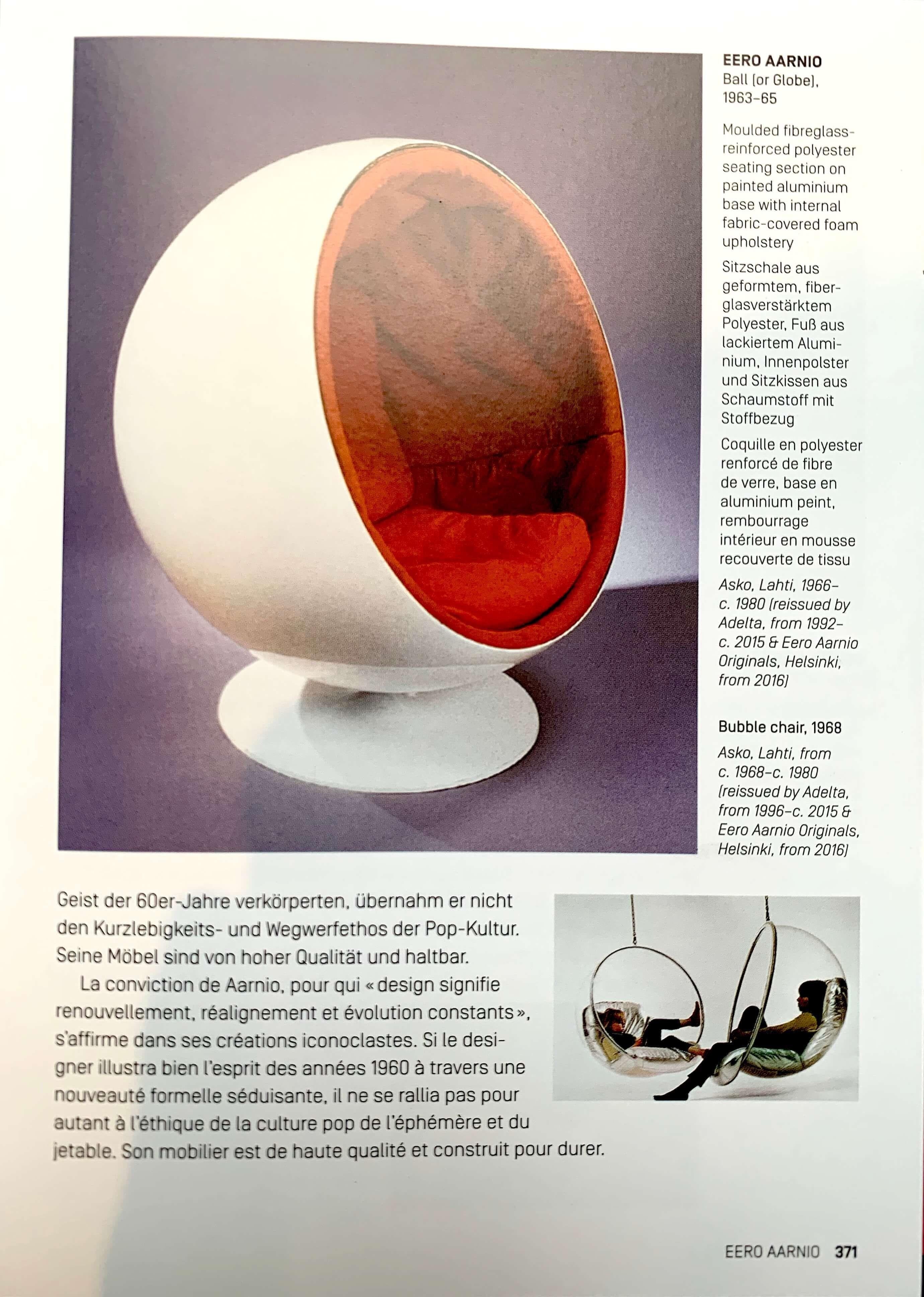Ball Chair by Eero Aarnio, Orange and White, Adelta, Finland circa 1980/90s 3