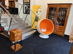 Ball Chair by Eero Aarnio, Orange and White, Adelta, Finland circa 1980/90s