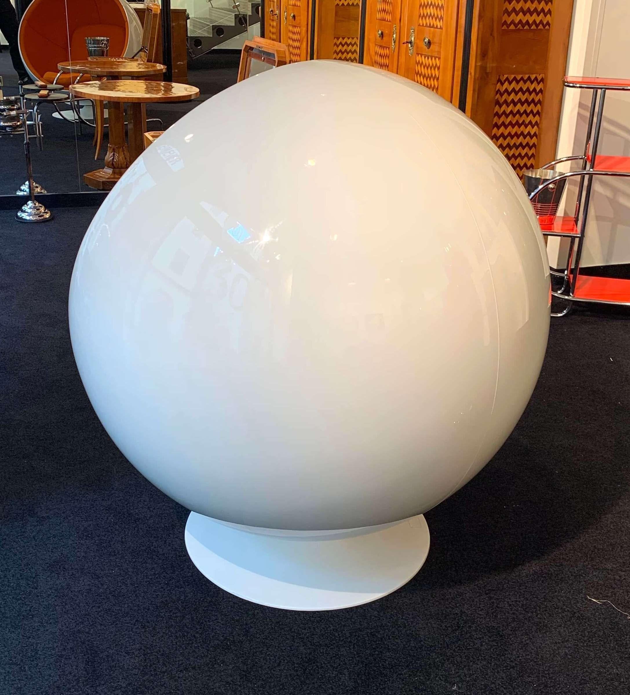 Space Age Ball Chair by Eero Aarnio, Orange and White, Adelta, Finland circa 1980/90s