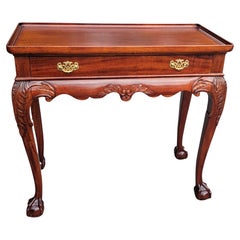 Ball & Claw Chippendale Mahogany Server Console  with Gallery and Pull-out Trays