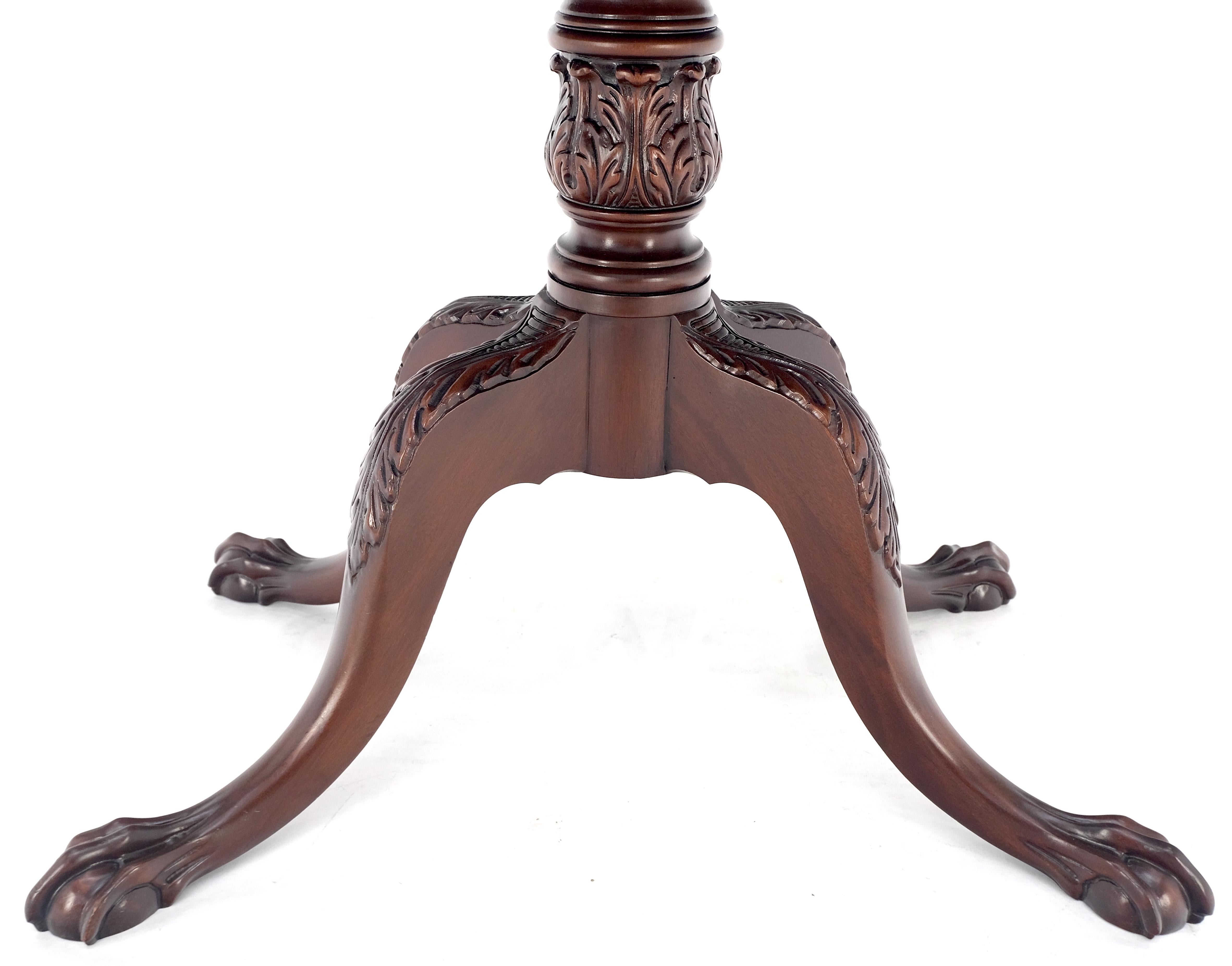 Ball & Claw Chippendale Style Mahogany Expandable Flip Top Game Console Table For Sale 8