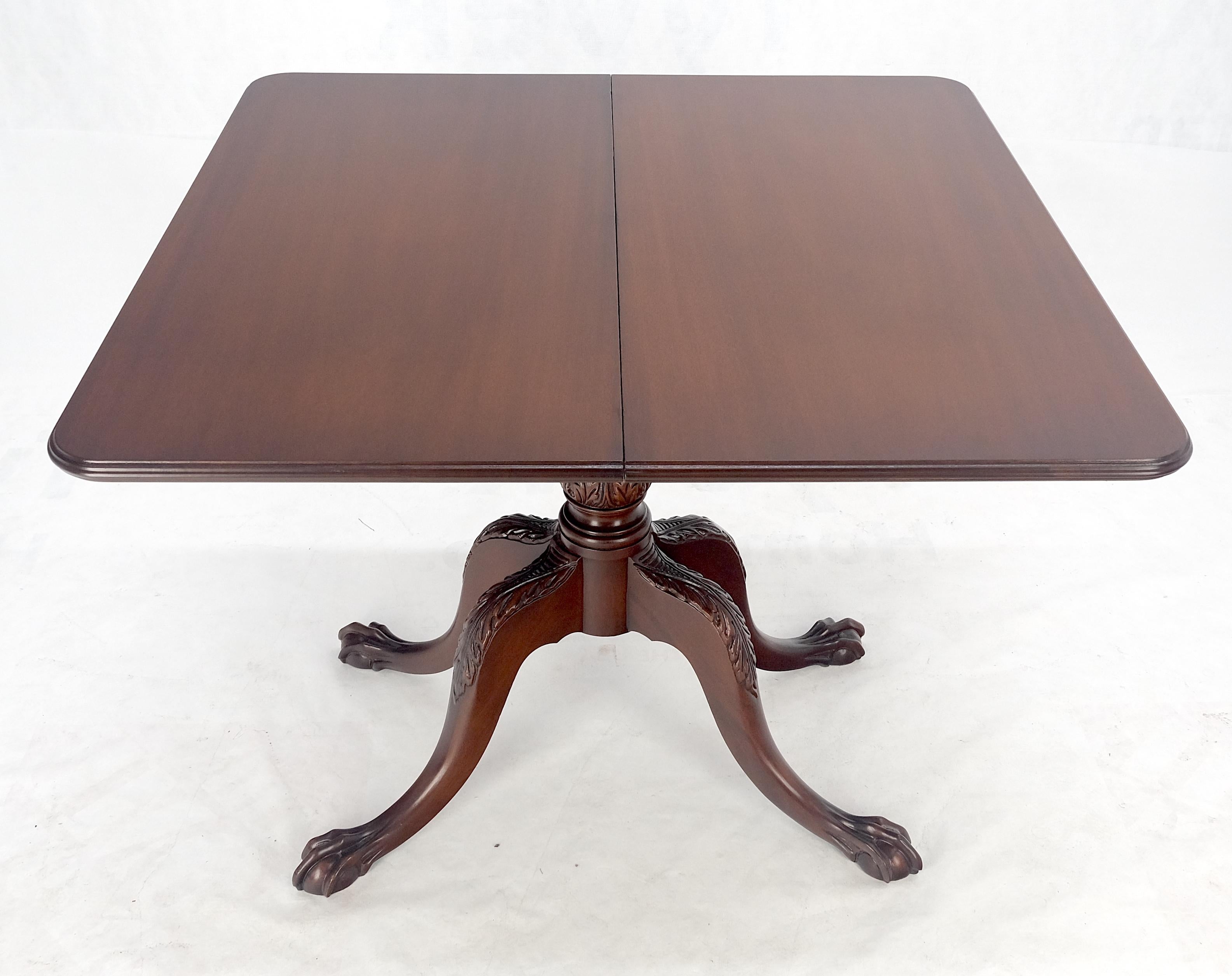 Ball & Claw Chippendale Style Mahogany Expandable Flip Top Game Console Table For Sale 9
