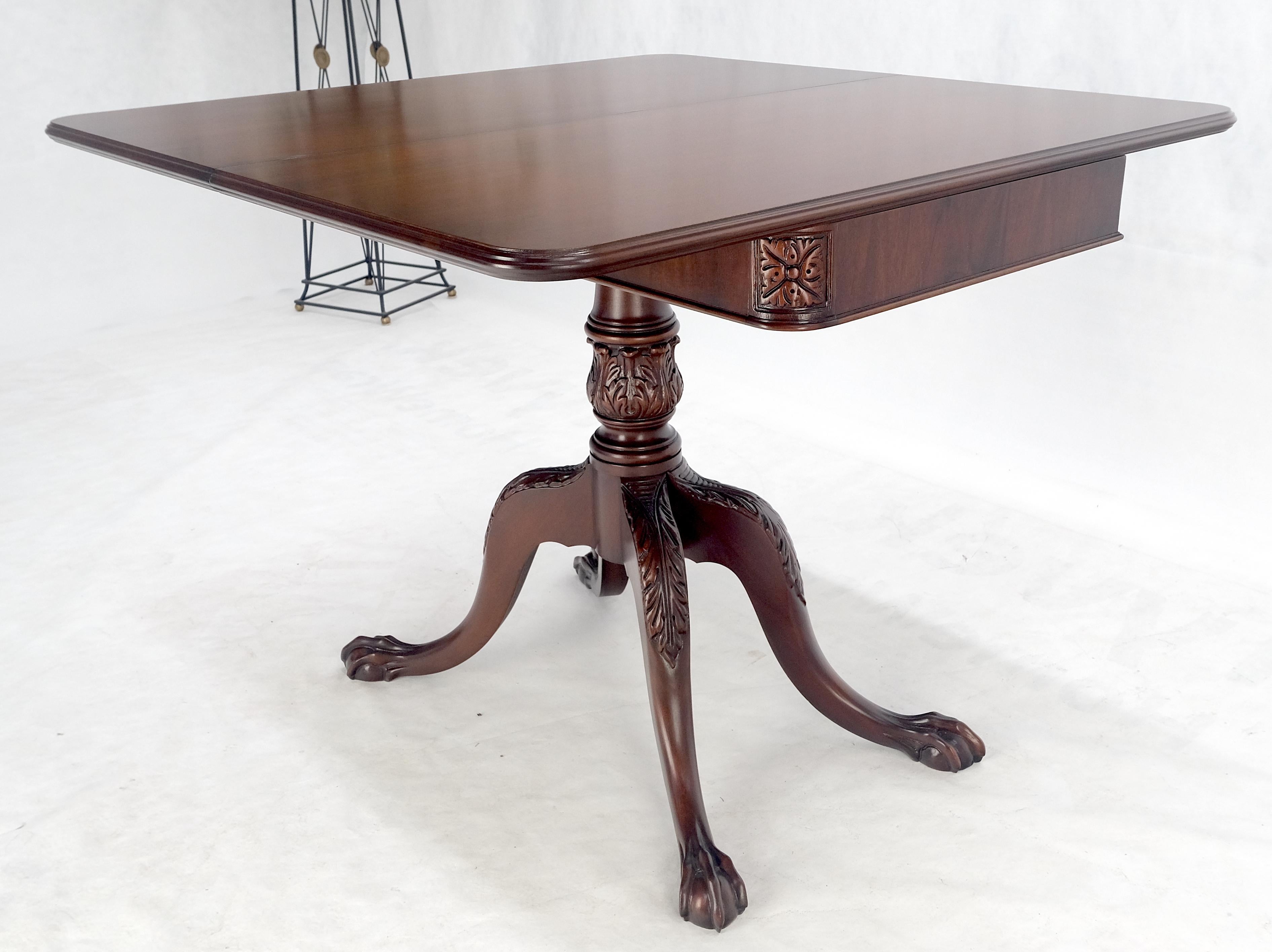 Ball & Claw Chippendale Style Mahogany Expandable Flip Top Game Console Table For Sale 10