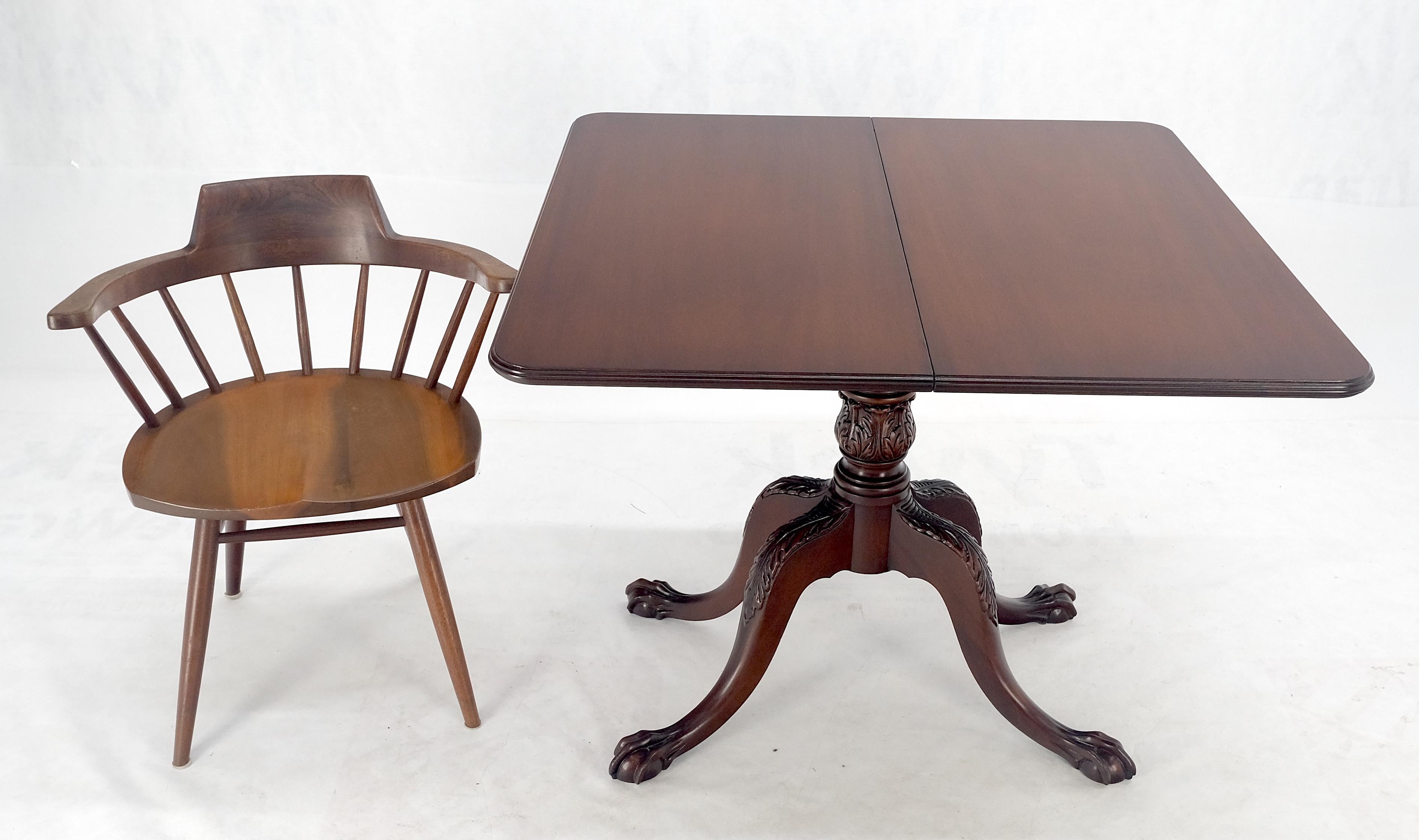 Ball & Claw Chippendale Style Mahogany Expandable Flip Top Game Console Table For Sale 13