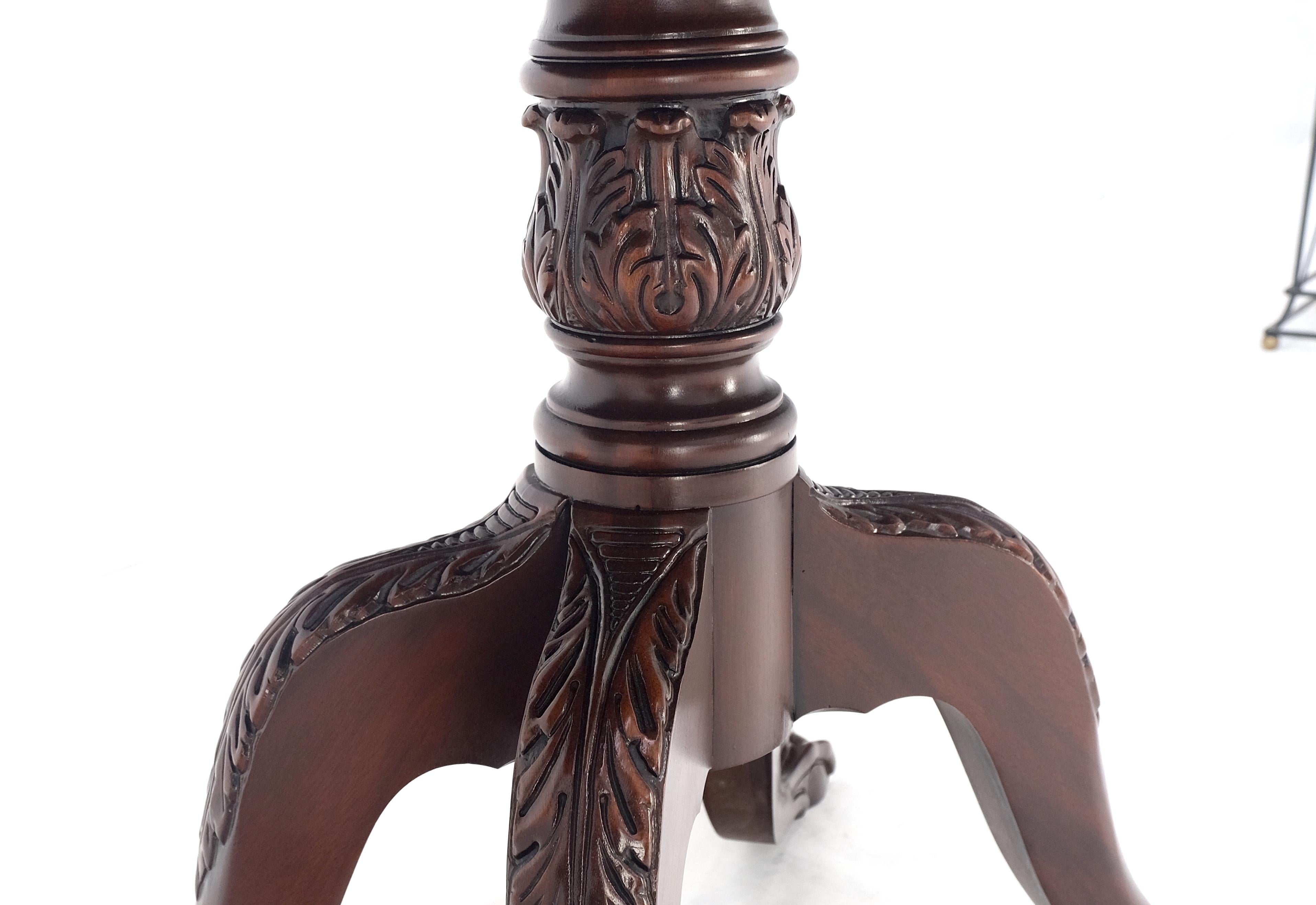 Ball & Claw Chippendale Style Mahogany Expandable Flip Top Game Console Table For Sale 3