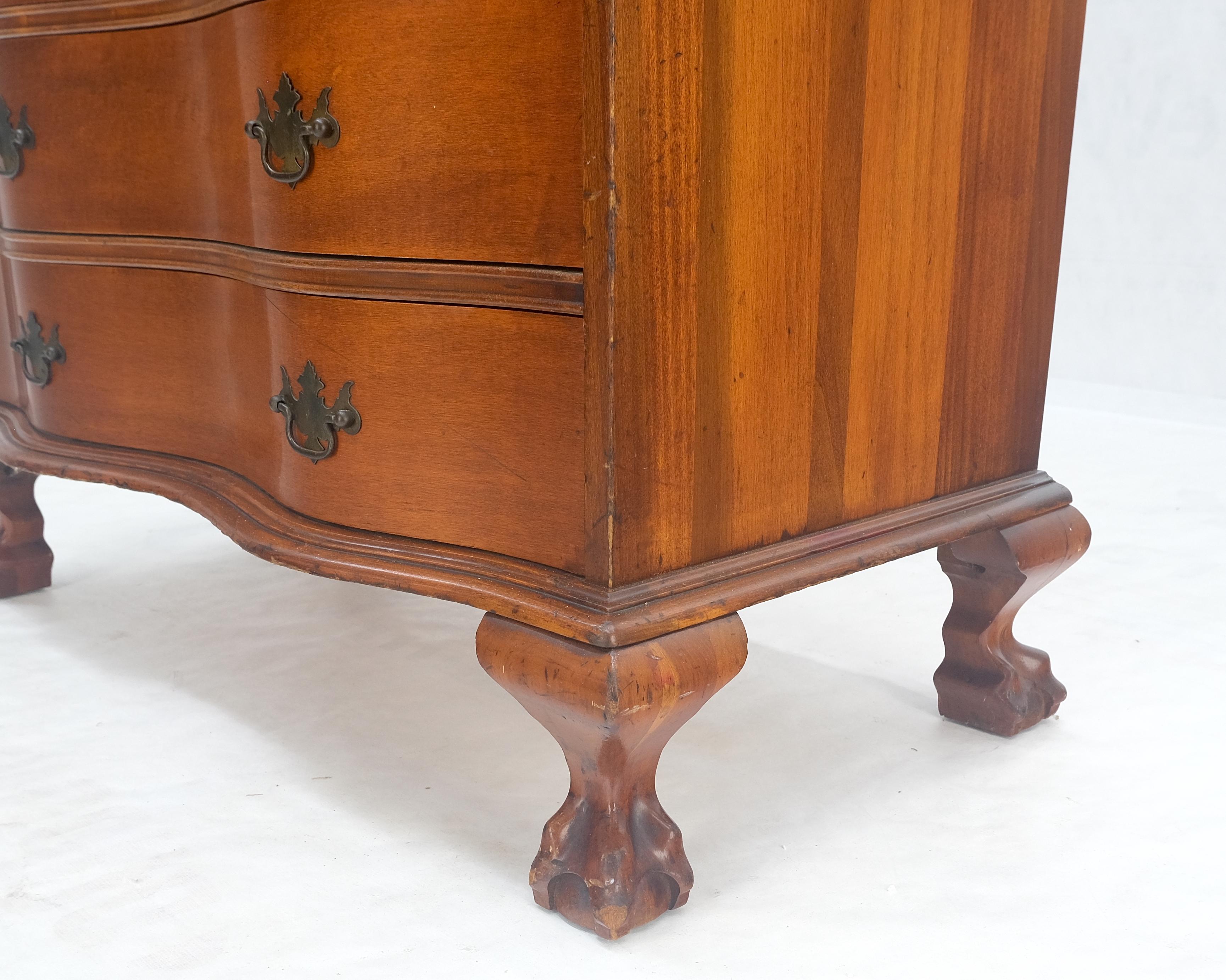 Ball & Claw Chippendale Style Mahogany Secretary Desk Bookcase Drawers Dresser 3