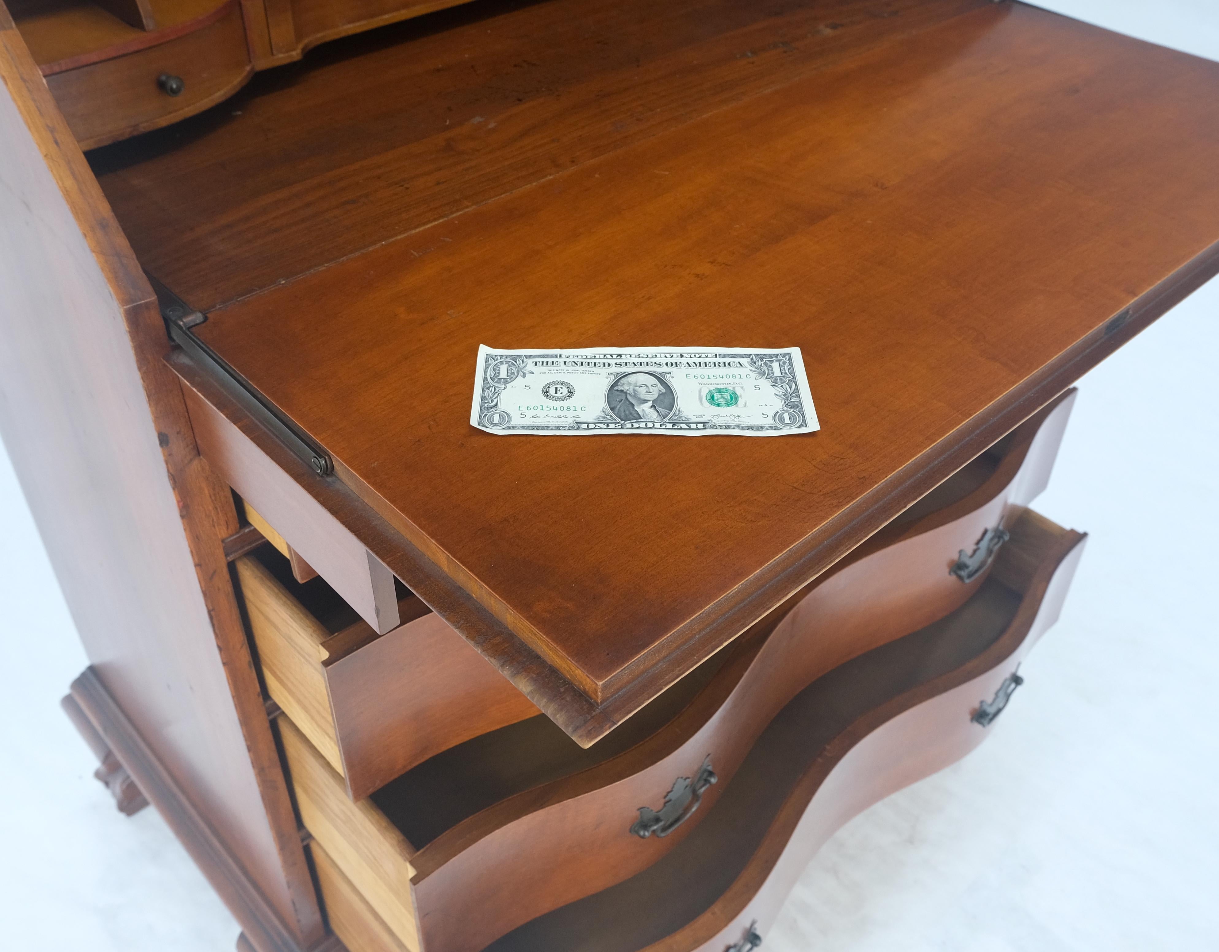 Ball & Claw Chippendale Style Mahogany Secretary Desk Bookcase Drawers Dresser 9