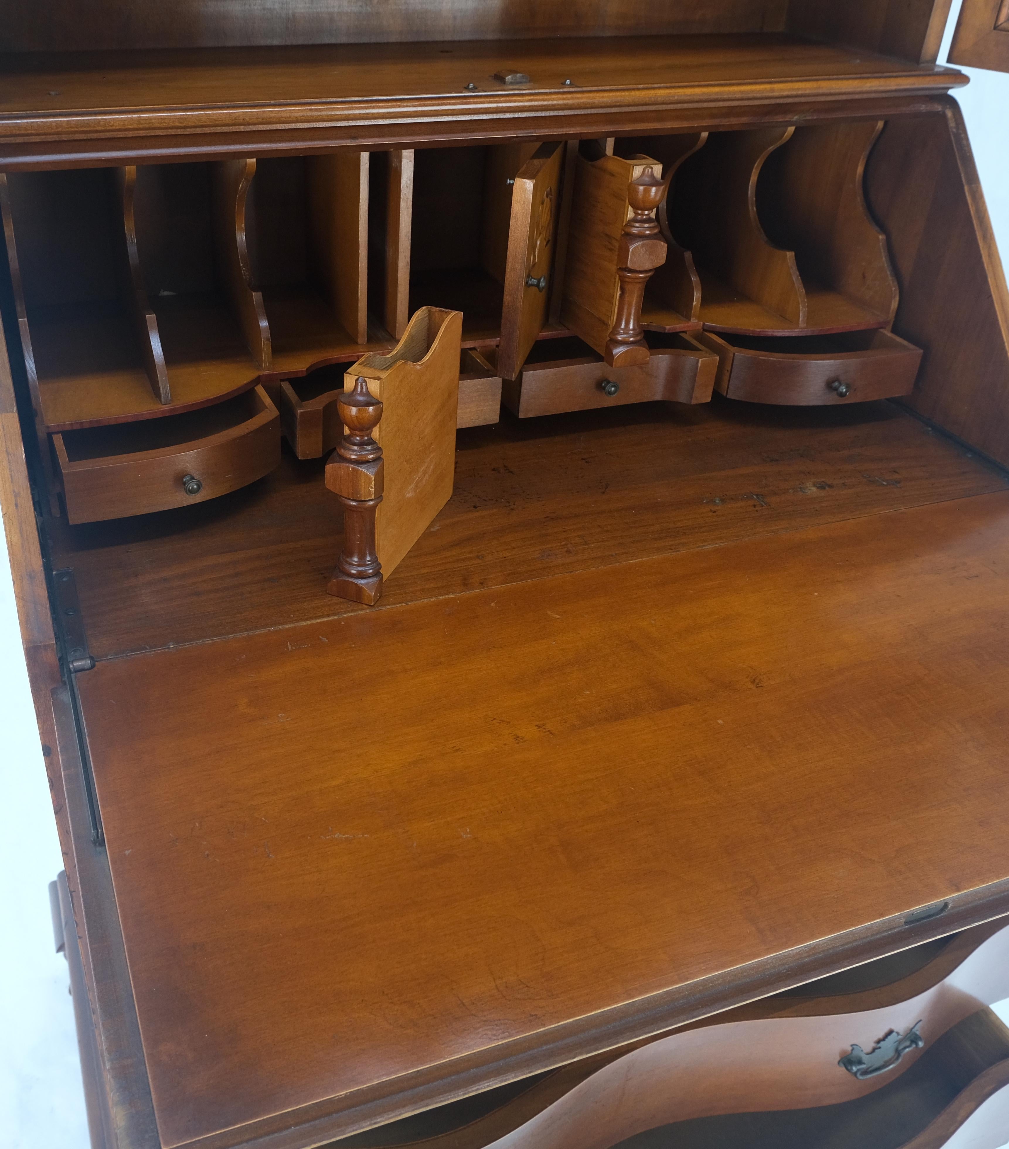 Ball & Claw Chippendale Style Mahogany Secretary Desk Bookcase Drawers Dresser In Fair Condition In Rockaway, NJ