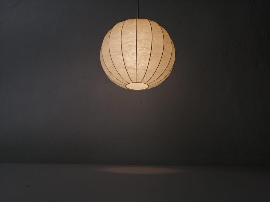 Mid-20th Century Ball Cocoon Pendant Lamp in the Style of Achille Castiglioni, 1960s, Italy