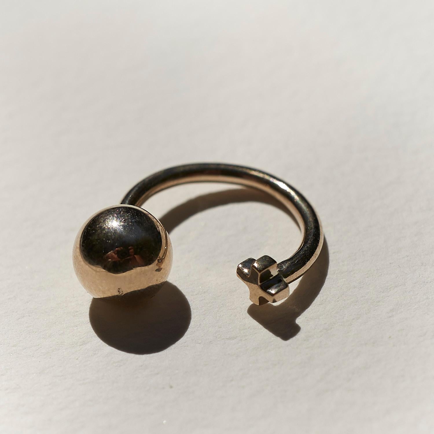 Women's Ball Cross Ring Cocktail Ring Bronze J Dauphin For Sale
