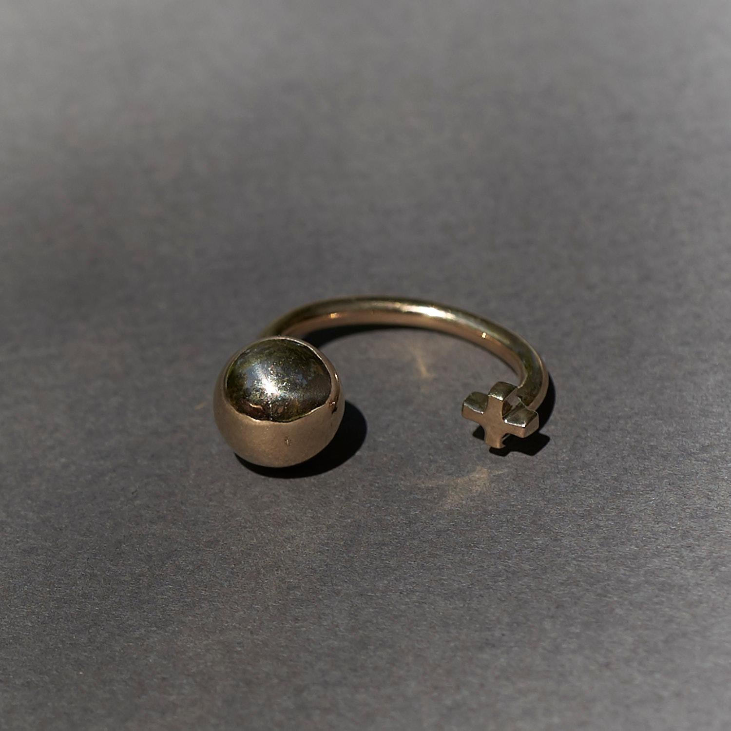 Ball Cross Ring Cocktail Ring Bronze J Dauphin For Sale 3