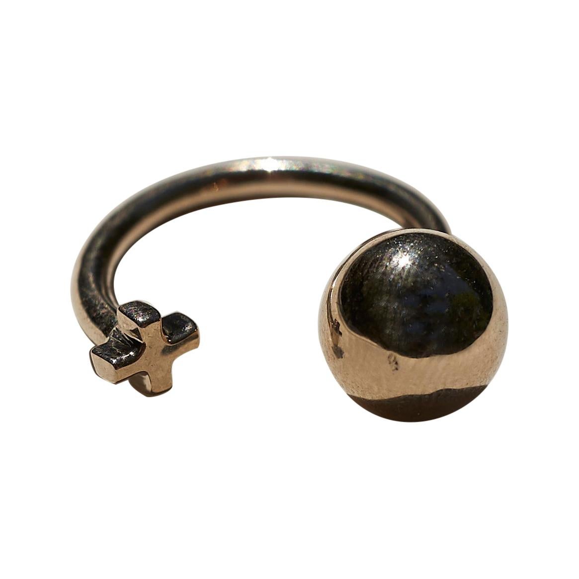 Ball Cross Ring Cocktail Ring Bronze J Dauphin For Sale