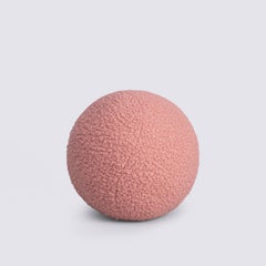 Coral Pink Wool Ball Cushion from Mas Creations by Masquespacio
