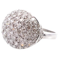 Vintage Ball diamonds ring in 18k white gold