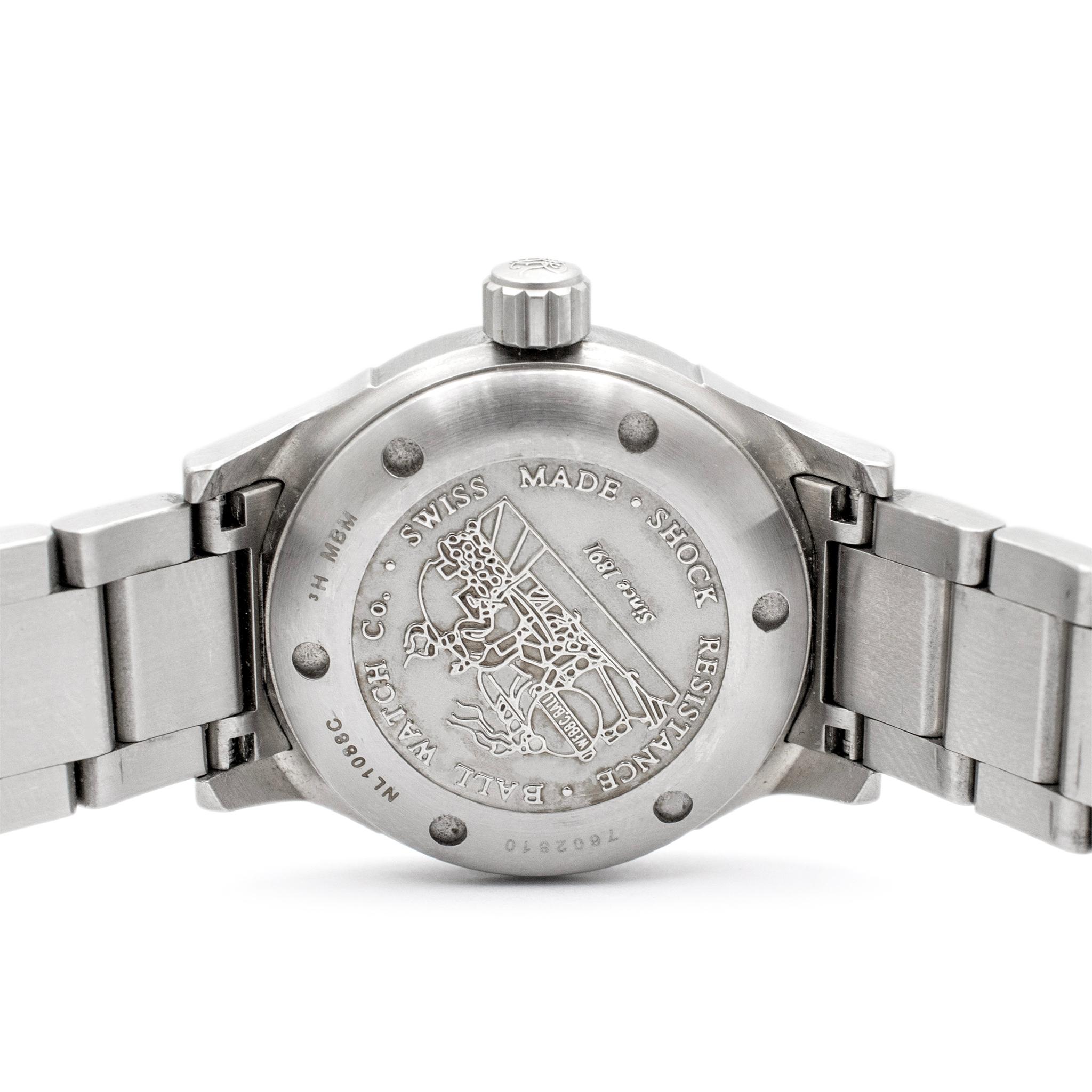 Ball Fireman 32MM nl1088c Automatic Stainless Steel Ladies Watch In Excellent Condition In Houston, TX