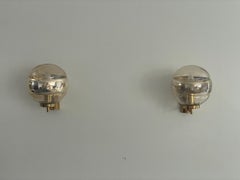 Ball Glass and Brass Body Pair of Sconces by Peill und Putzler, 1960s, Germany