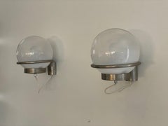 Coppia di lampade a sfera in vetro di Candela, anni '60, Italia