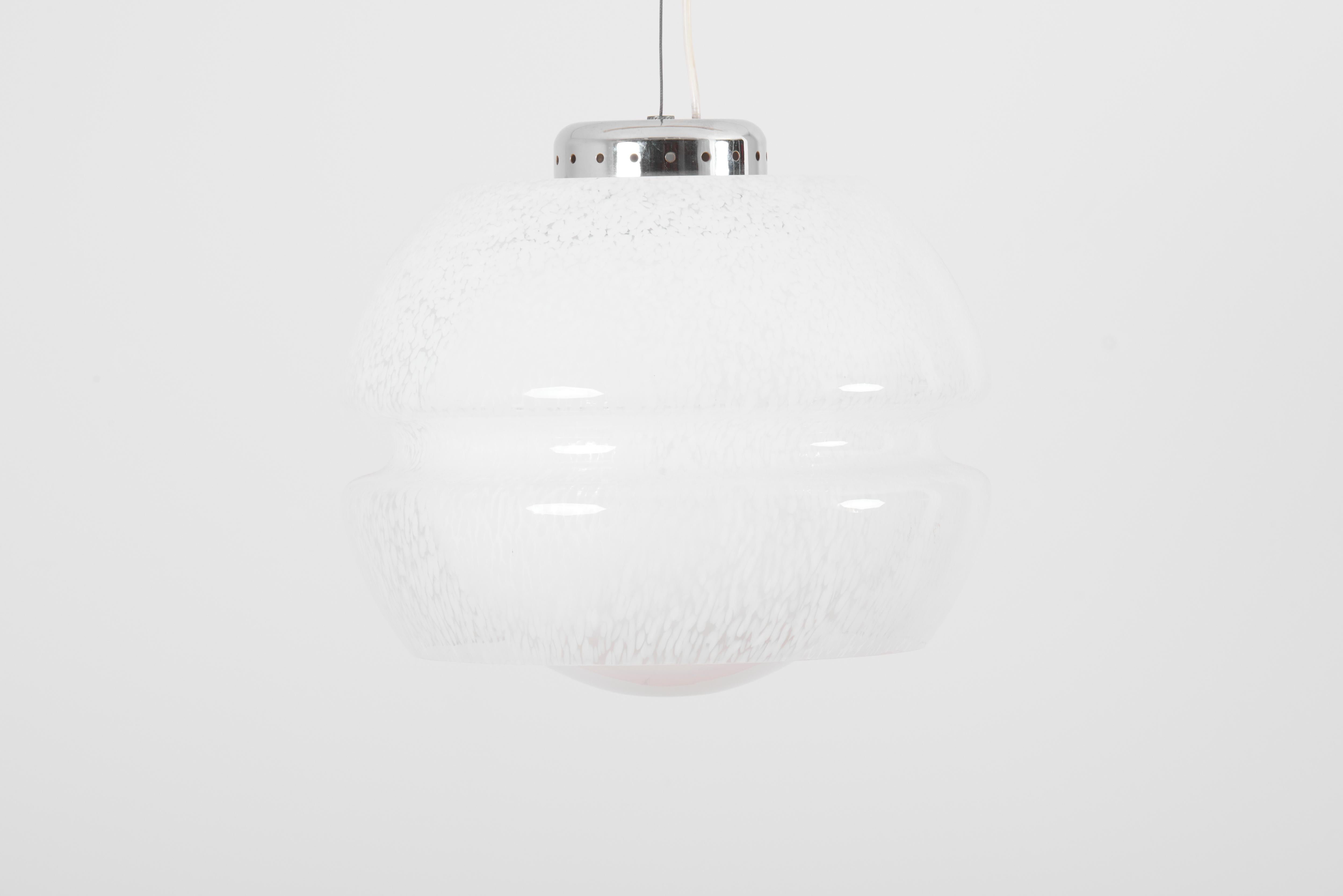 Ball Glass Pendant Lamp Attributed to Carlo Nason for Mazzega, Italy, 1960s 4