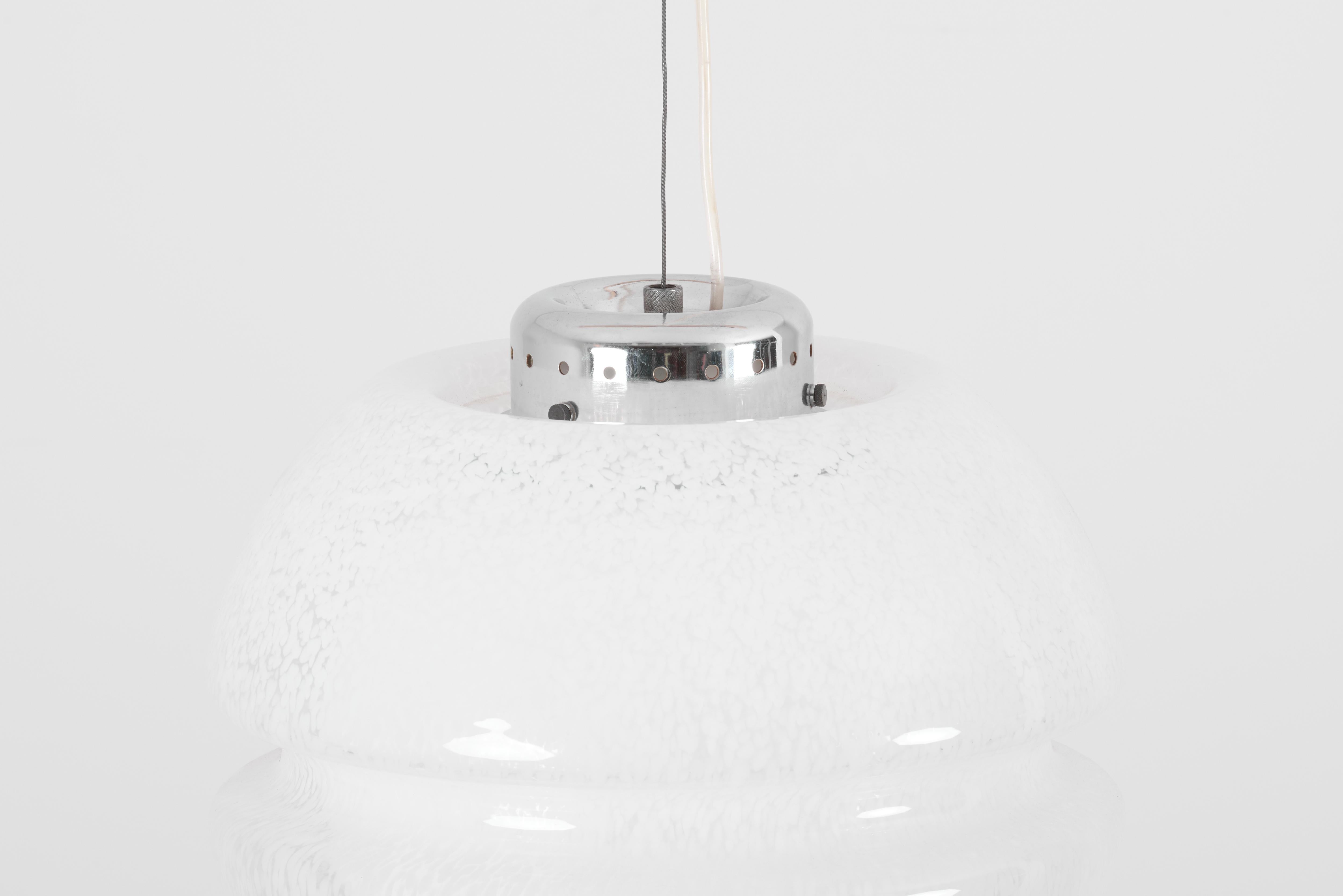 Ball Glass Pendant Lamp Attributed to Carlo Nason for Mazzega, Italy, 1960s 5