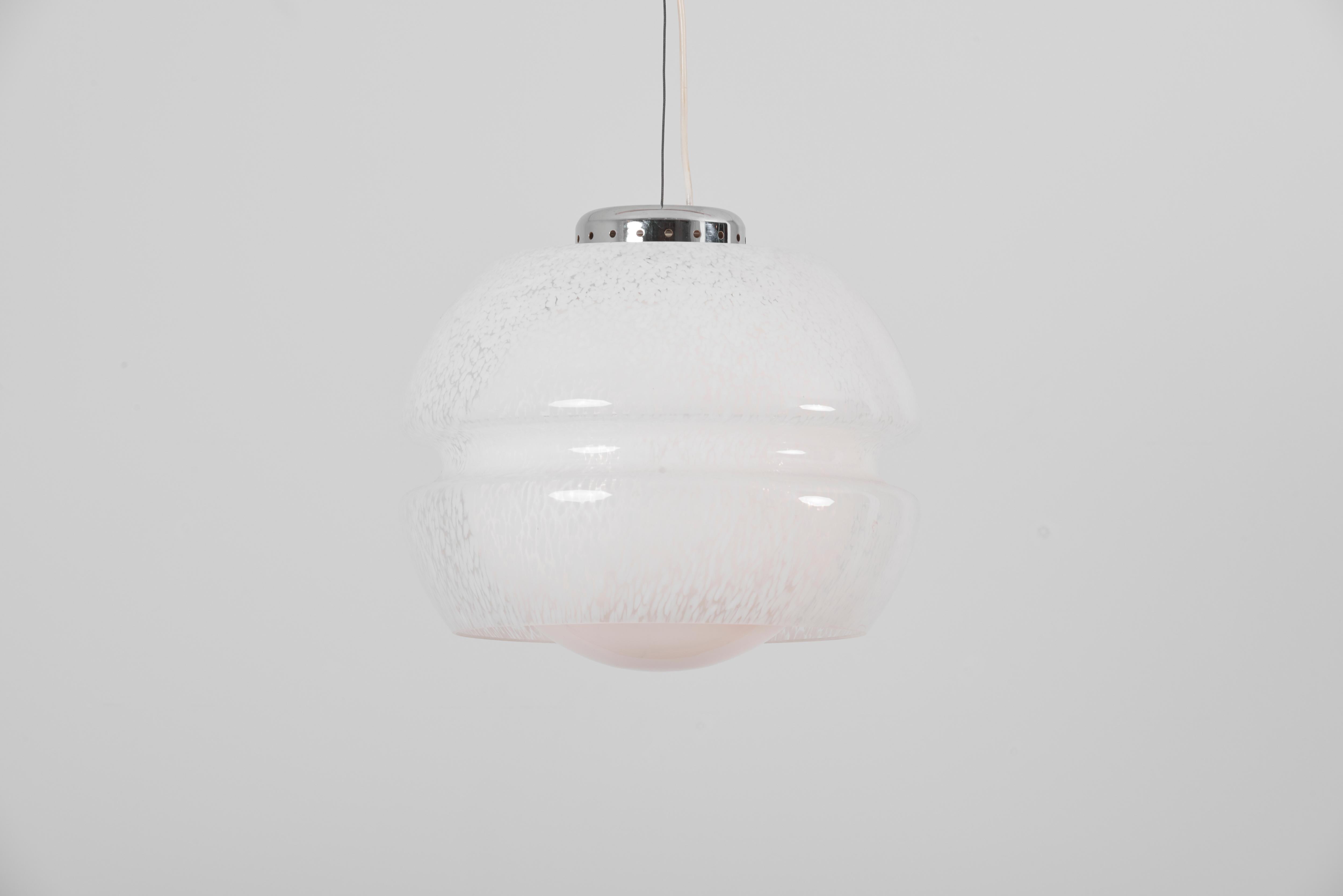 Ball Glass Pendant Lamp Attributed to Carlo Nason for Mazzega, Italy, 1960s 7