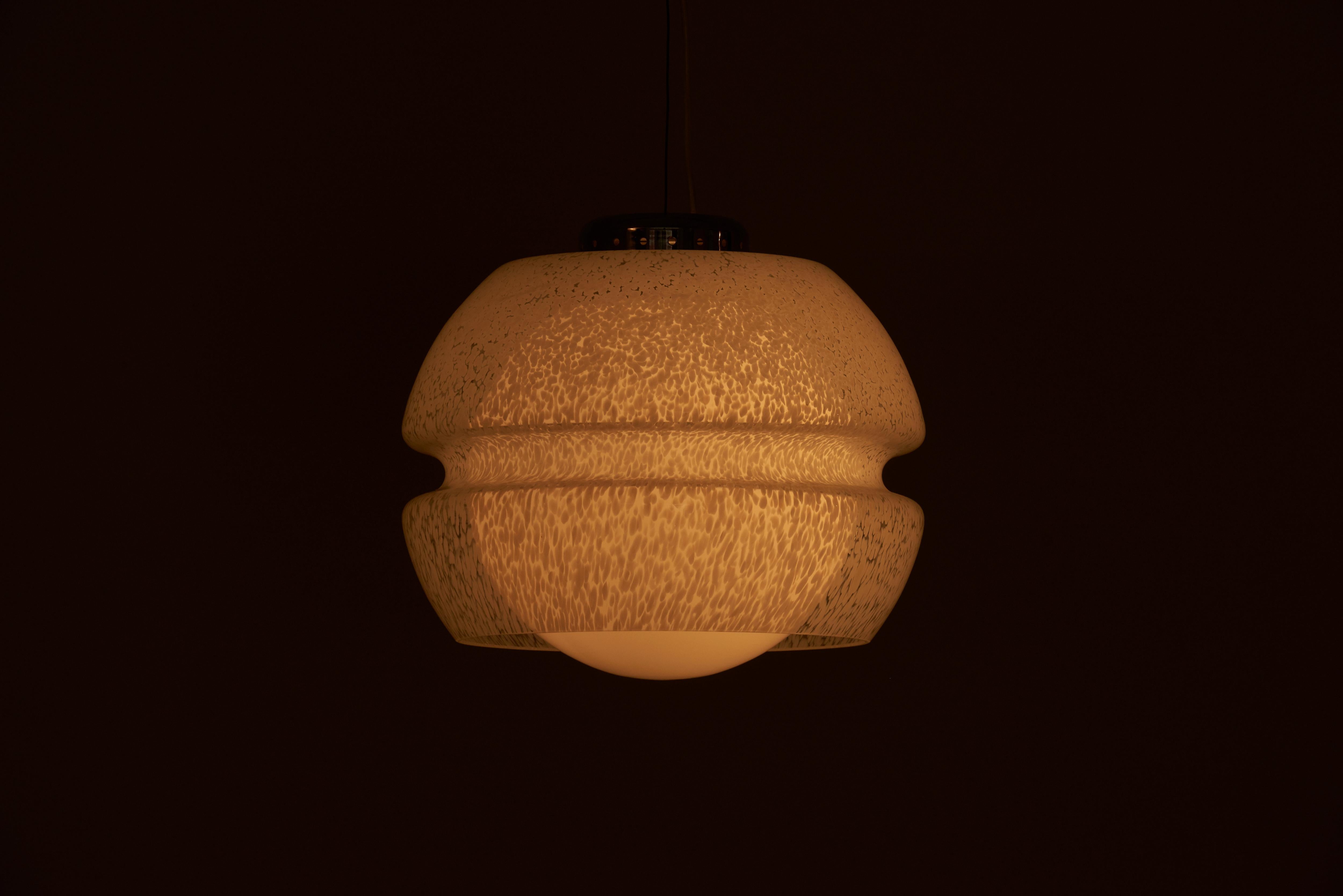 Ball Glass Pendant Lamp Attributed to Carlo Nason for Mazzega, Italy, 1960s 8